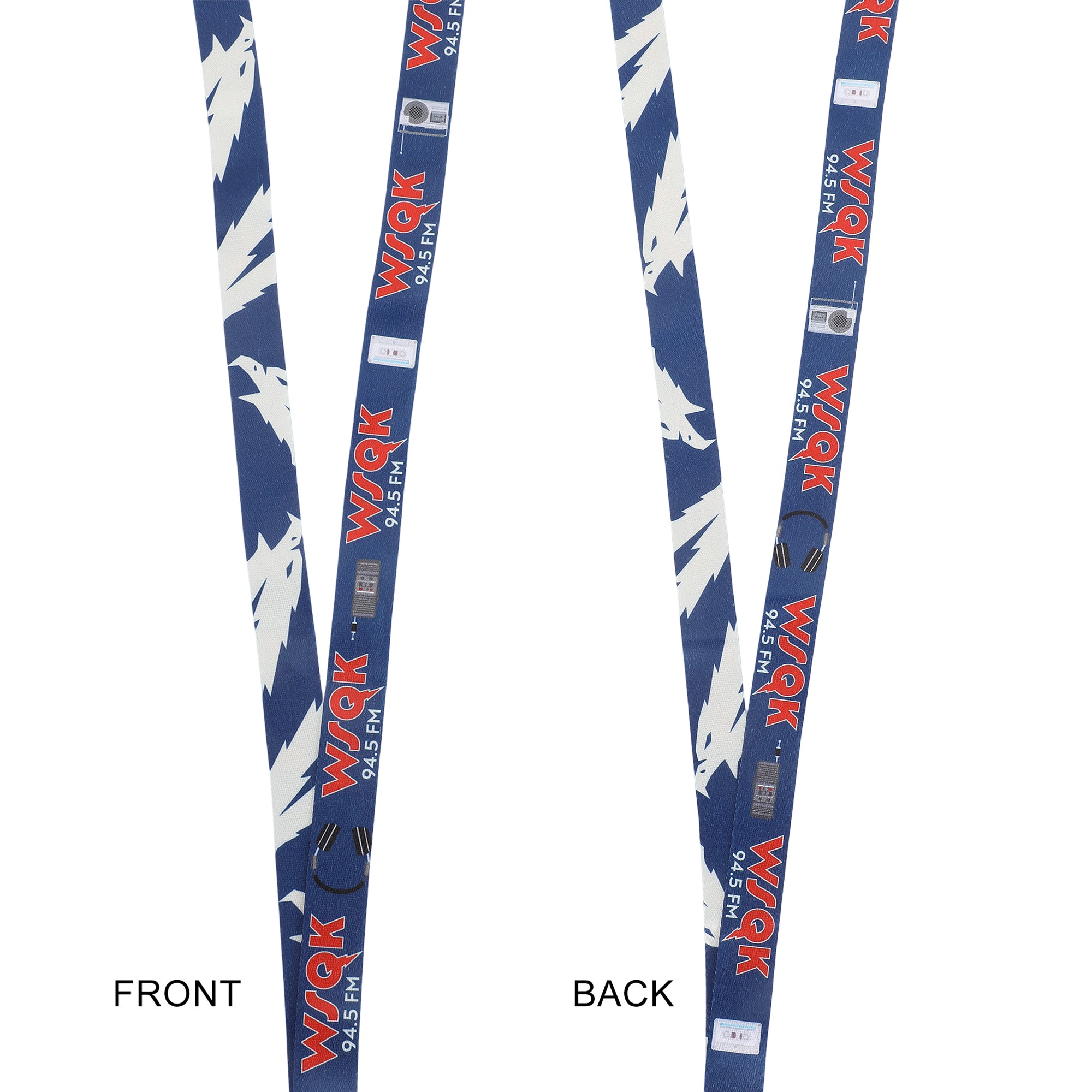 Stranger Things Season 5 WSQK The Eagle 22-inch Lanyard with Clear ID Sleeve and Rubber Charm