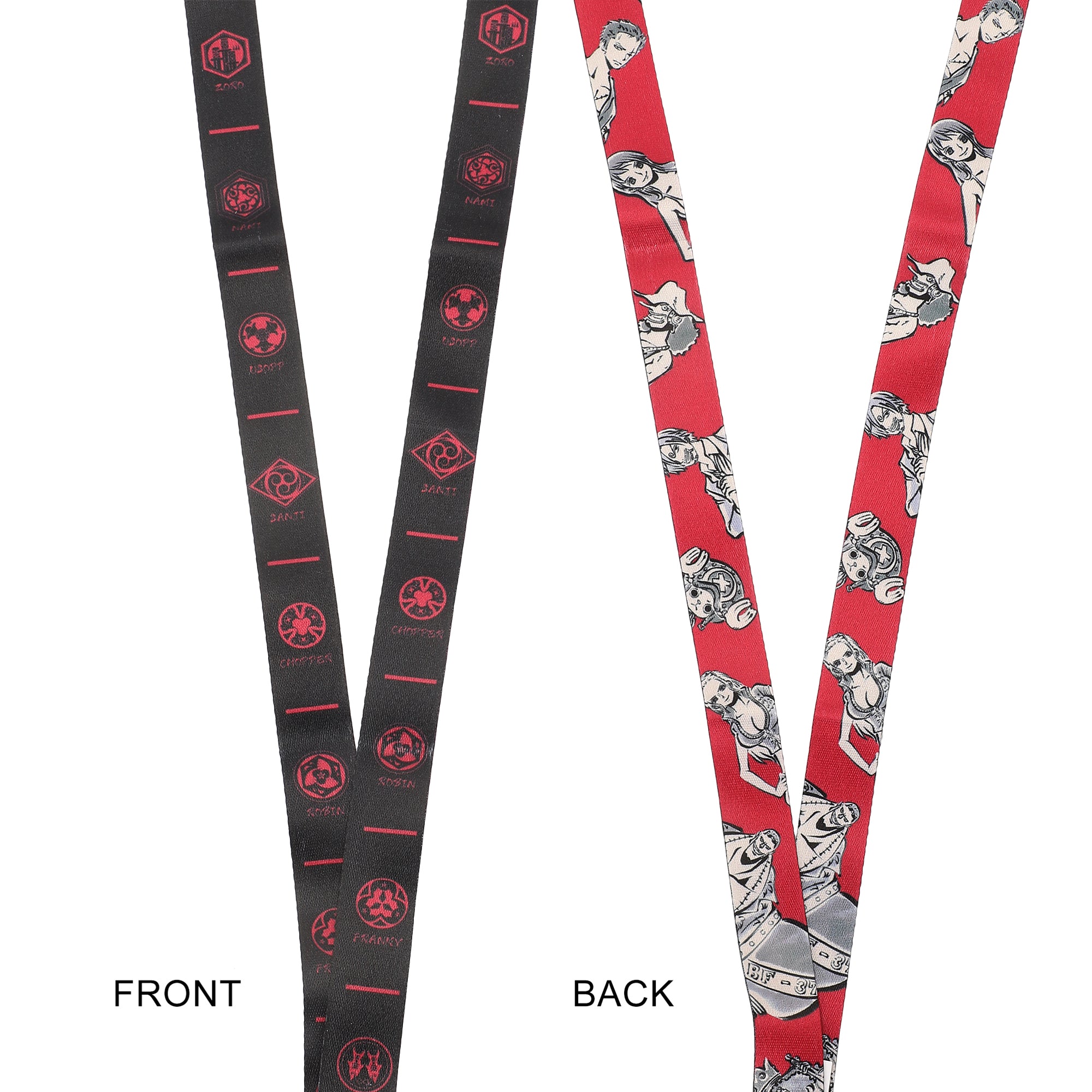 One Piece (Animated Series) Monkey D Luffy 22-inch Lanyard with Clear ID Sleeve and Rubber Charm