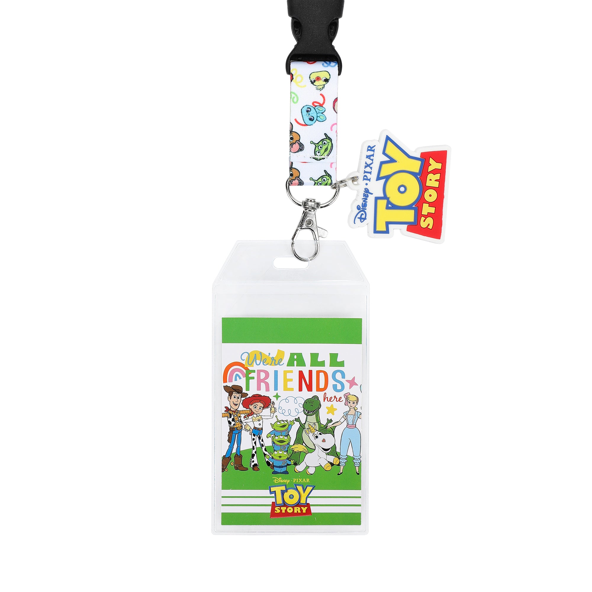 Toy Story We're All Friends 22-inch Lanyard with Clear ID Sleeve and Rubber Charm