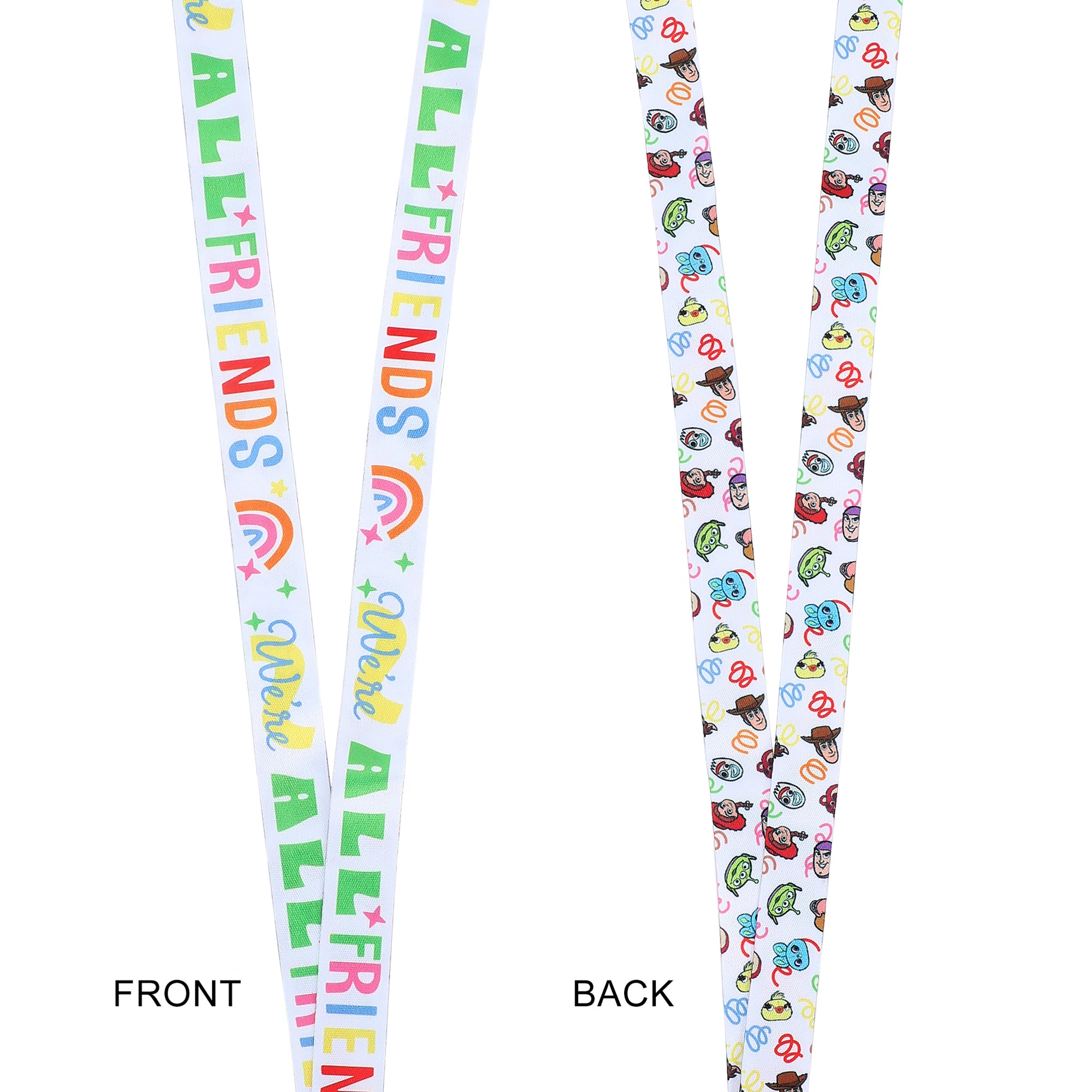 Toy Story We're All Friends 22-inch Lanyard with Clear ID Sleeve and Rubber Charm