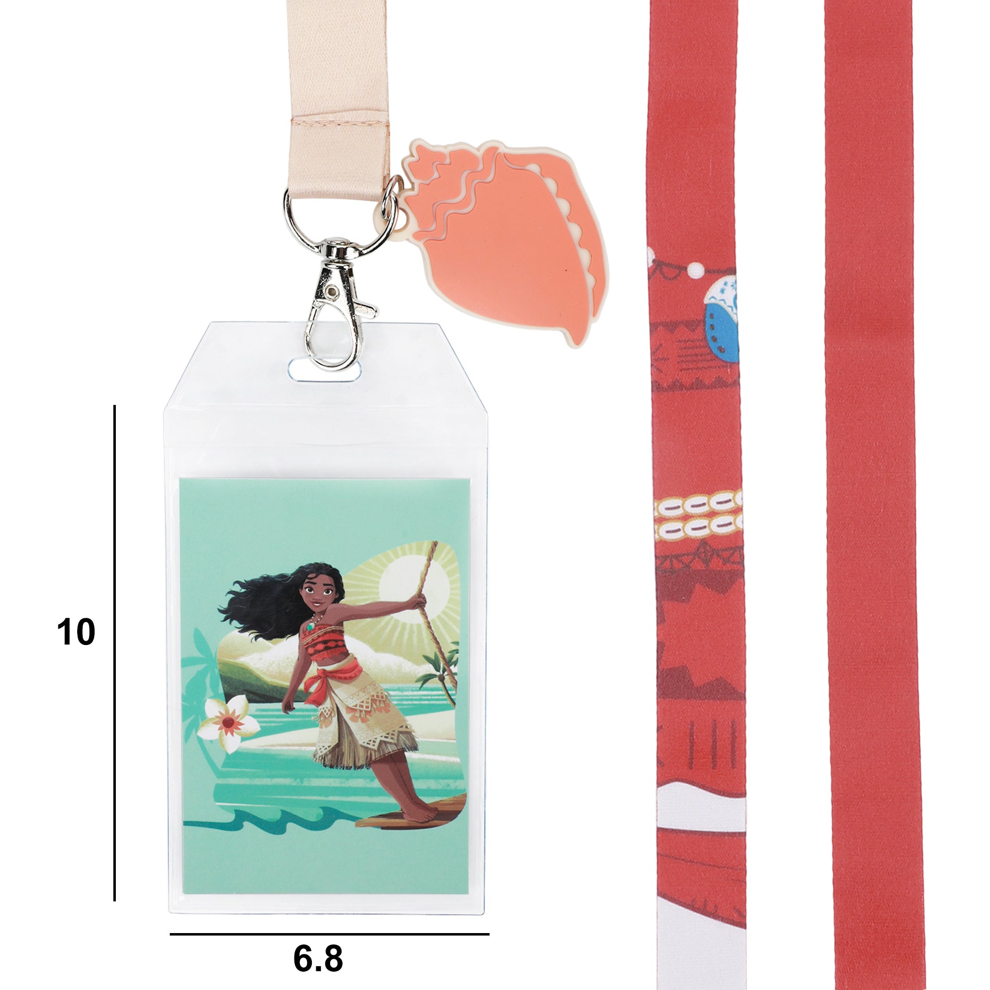 Moana Dress Up 22-inch Lanyard with Clear ID Sleeve and Rubber Charm