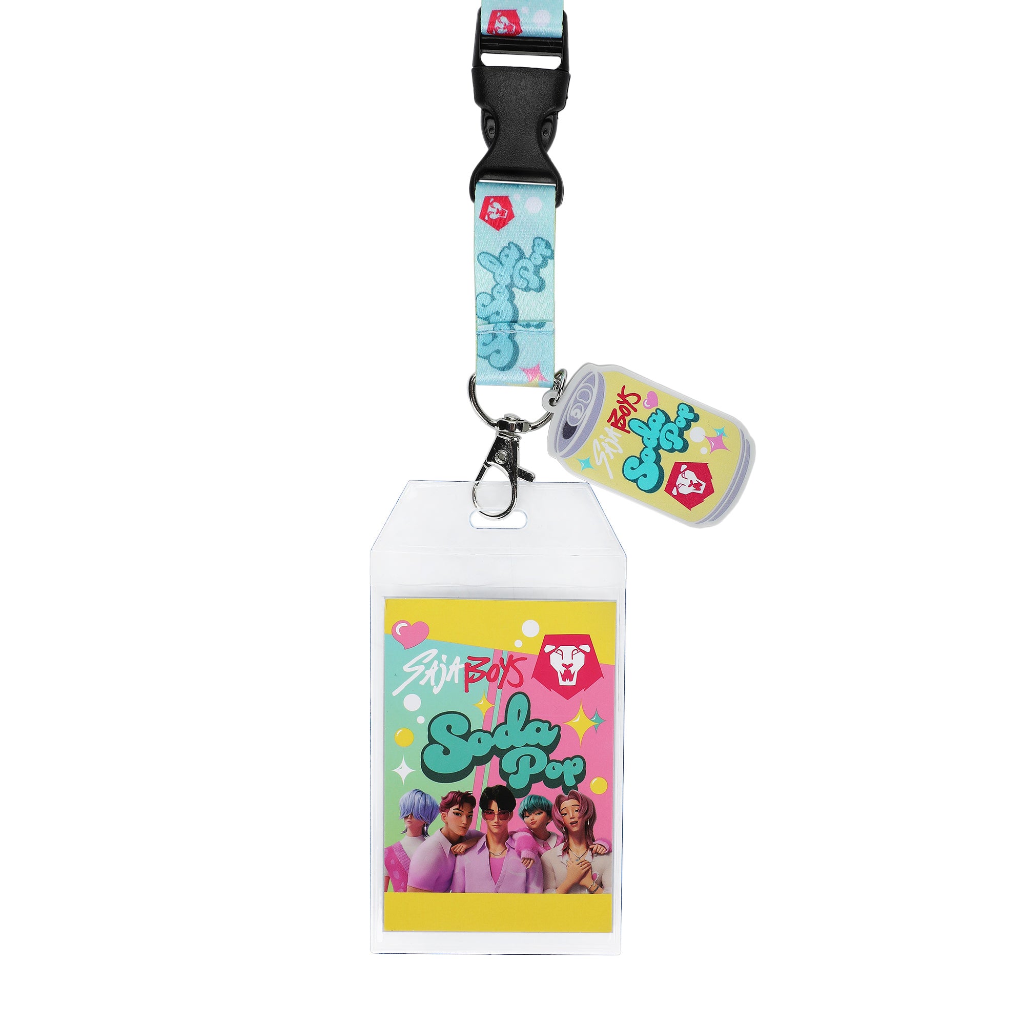 Kpop Demon Hunters Saja Boys 22-inch Lanyard with Clear ID Sleeve and Rubber Charm