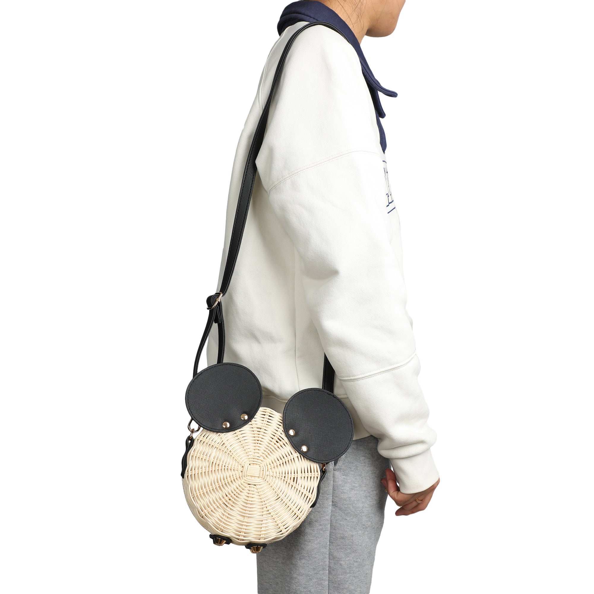 Mickey Mouse Ears Wicker Handbag