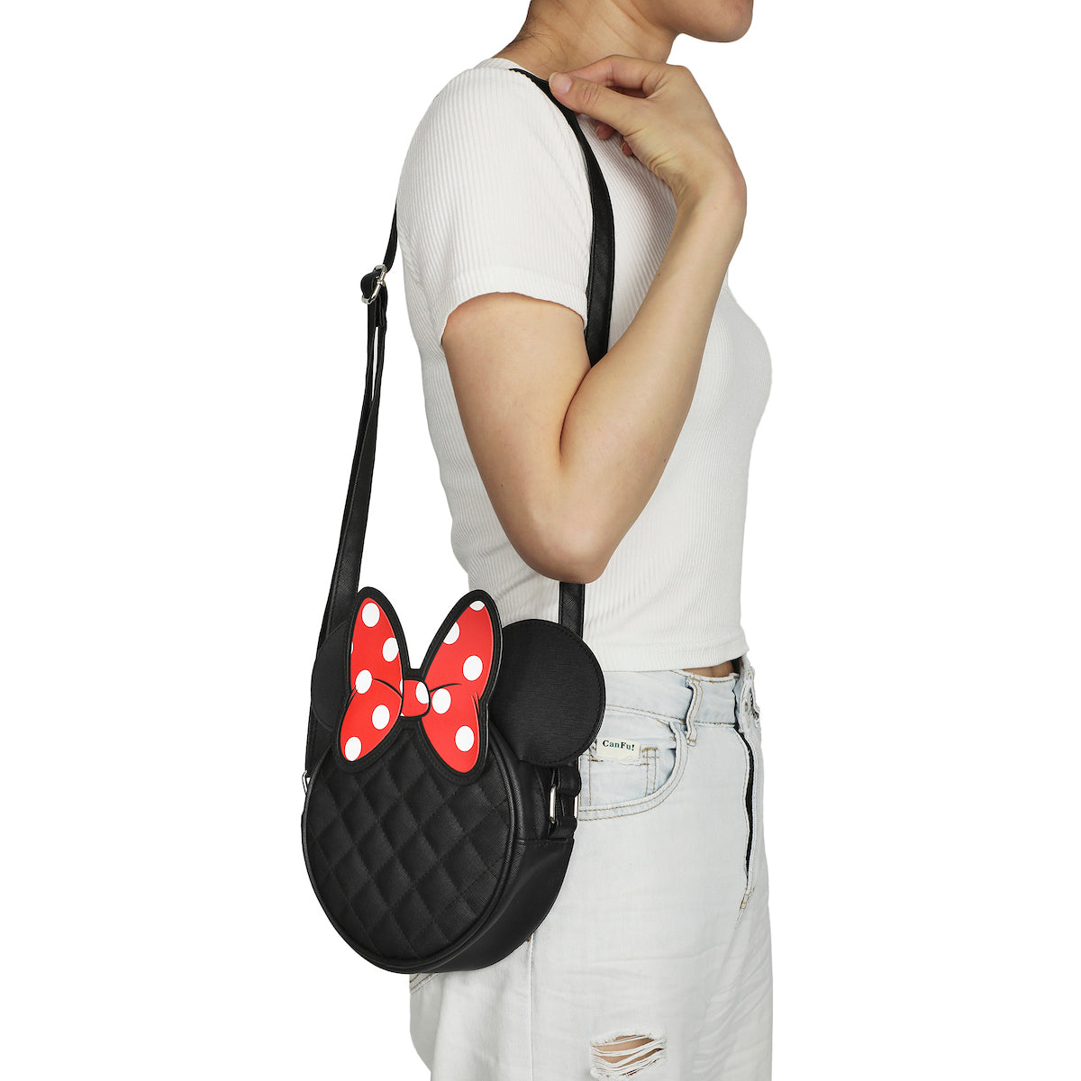 Minnie Mouse Ears 18 Cm Quilted PU Crossbody Bag