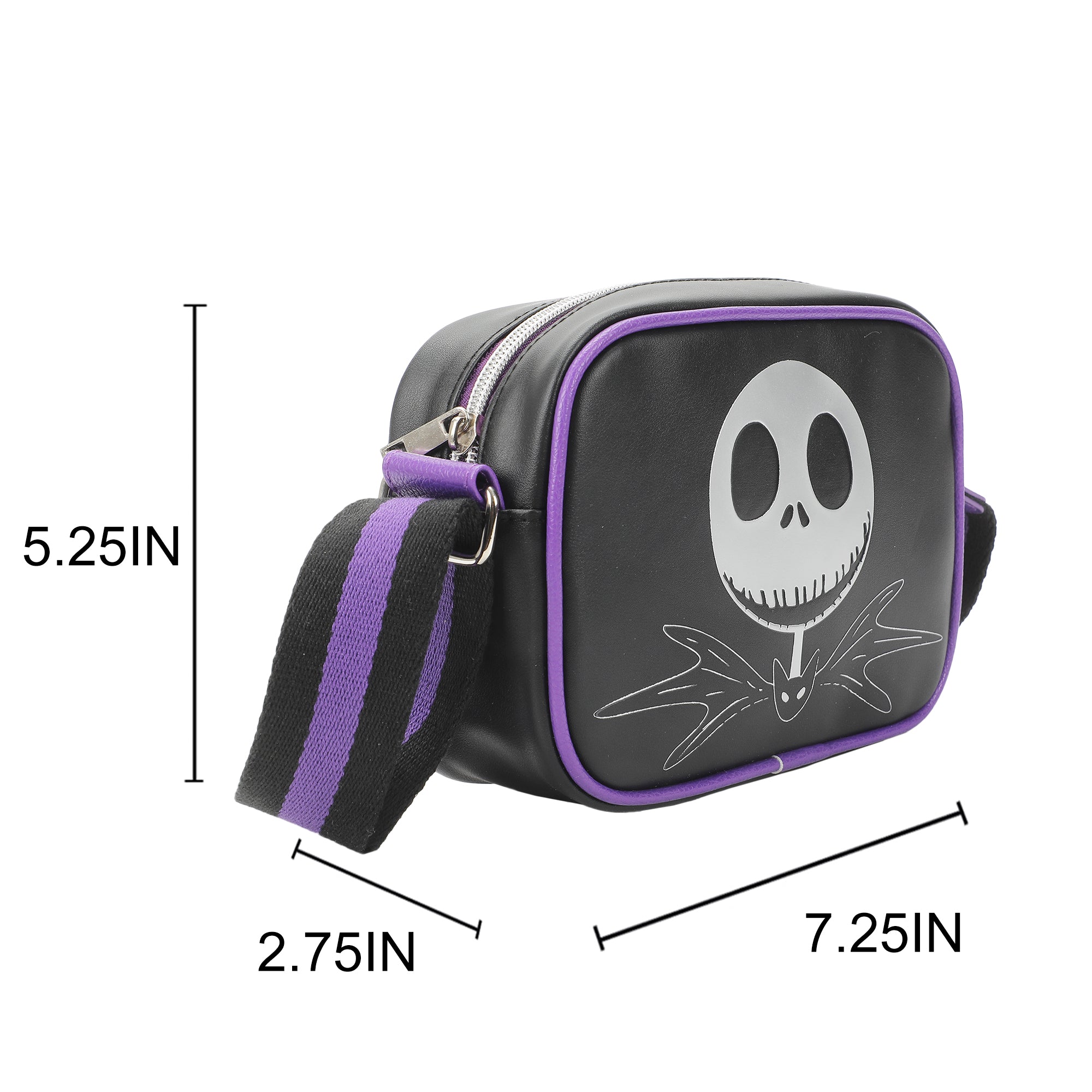 Nightmare Before Christmas Jack Skellington Black 7" Crossbody Bag