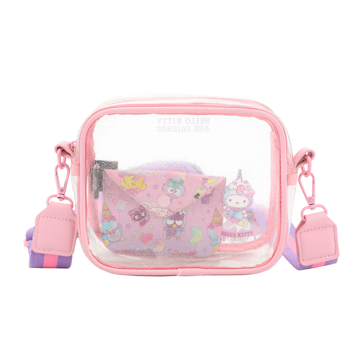 Hello Kitty & Friends My Melody & Kuromi 7 inch Clear Crossbody Stadium  Bag