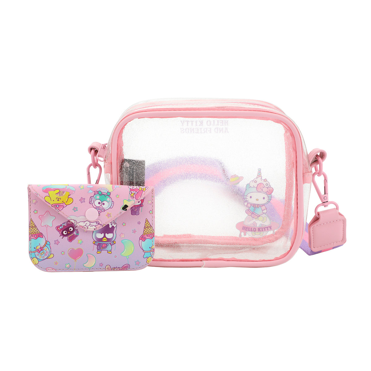 Hello Kitty & Friends My Melody & Kuromi 7 inch Clear Crossbody Stadium  Bag