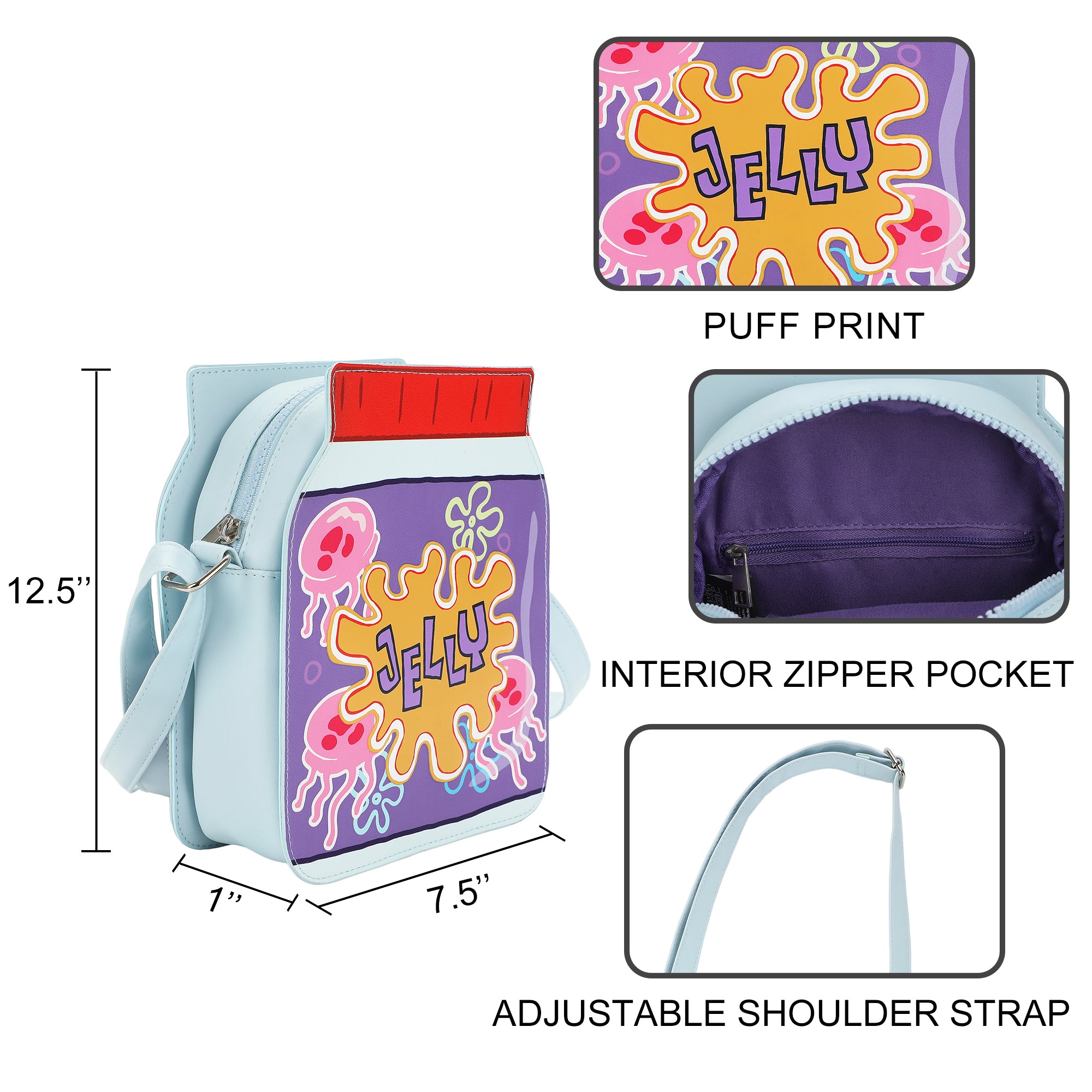 Spongebob Squarepants Jelly Jar 12.5" Women's Crossbody Bag