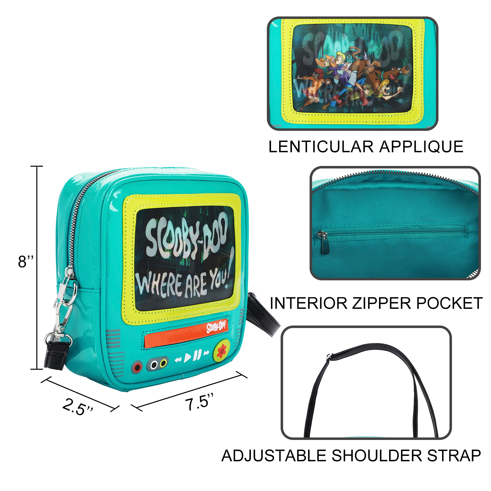 Scooby Doo Characters & Title Logo 19 CM Lenticular Women's TV Bag