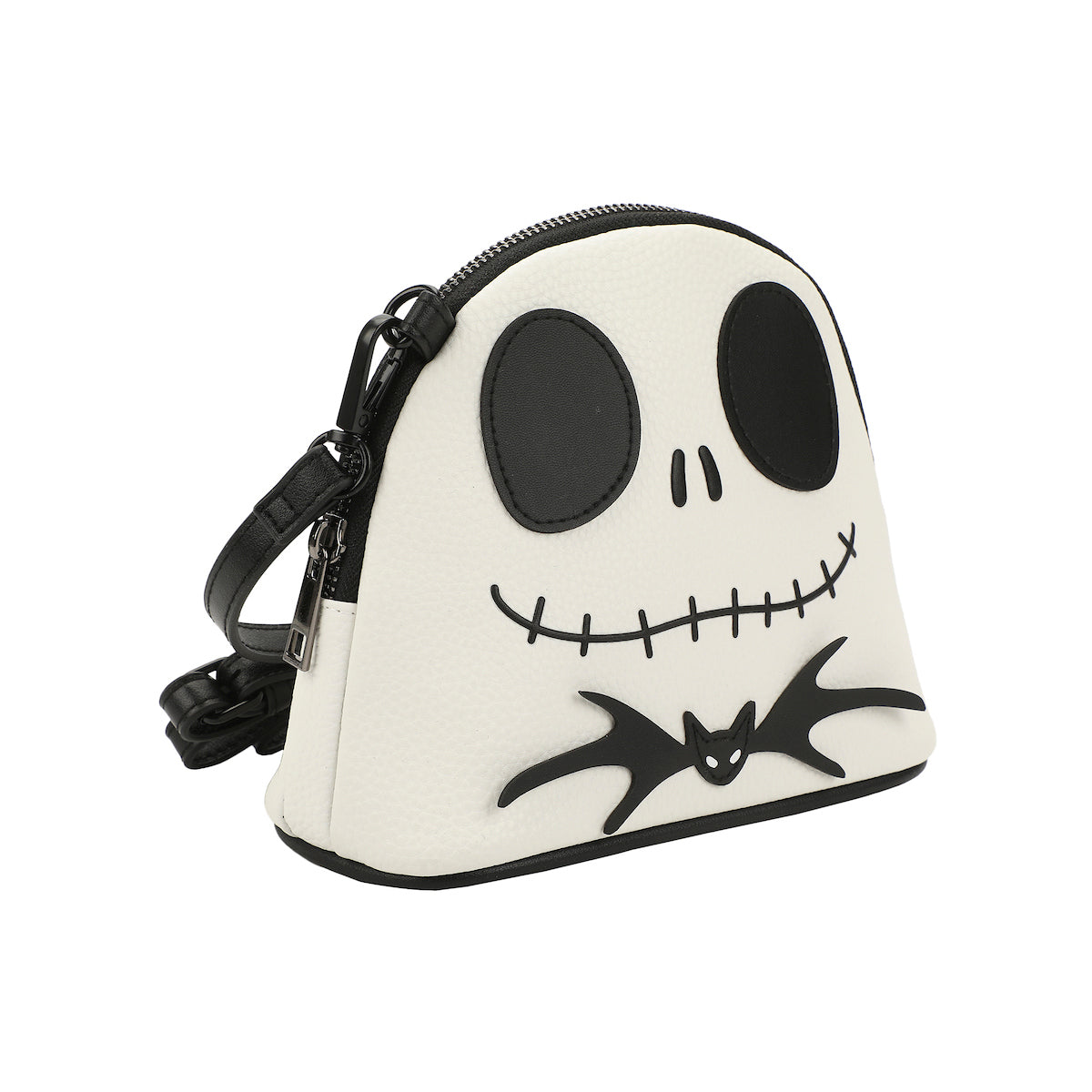 Nightmare Before Christmas Jack Skellington Character Head White 7.75" Dome Crossbody Bag