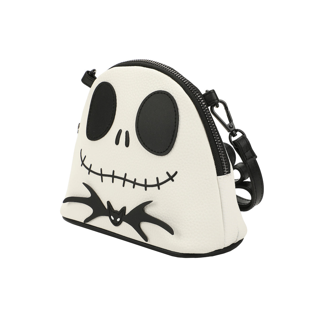 Nightmare Before Christmas Jack Skellington Character Head White 7.75" Dome Crossbody Bag