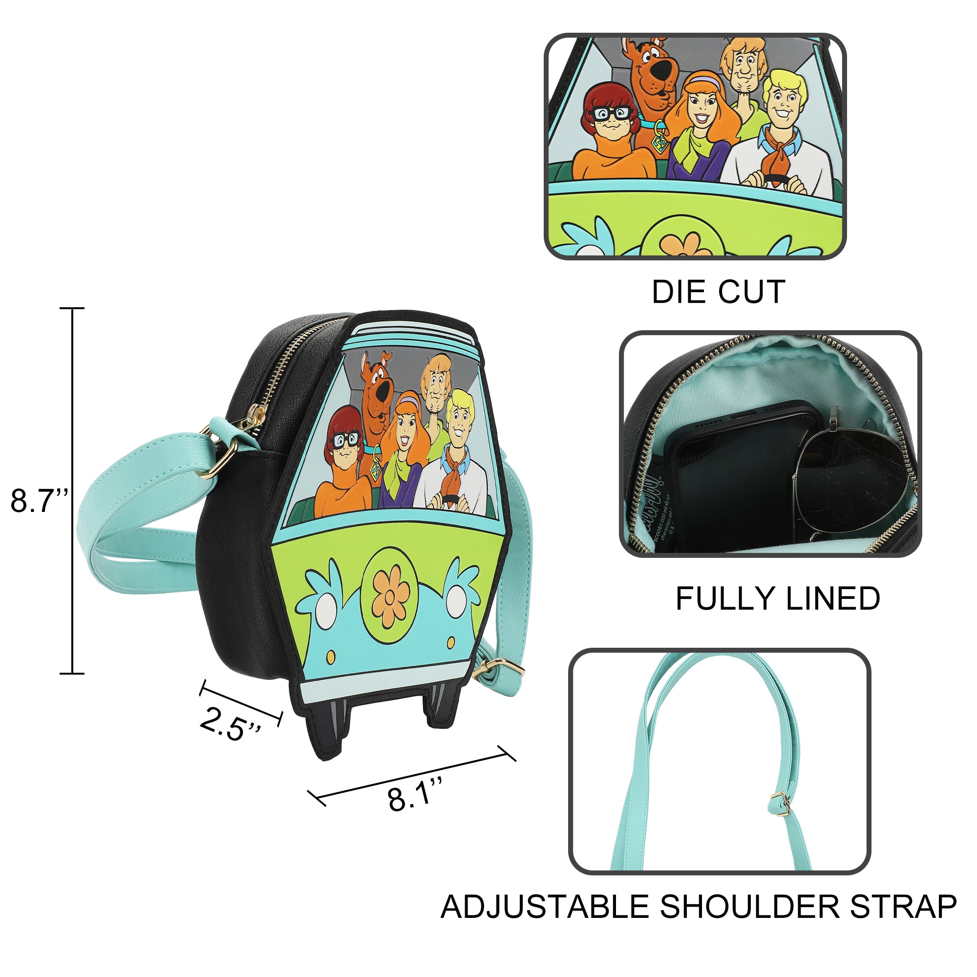 Scooby Doo Mystery Machine 8" Women's Novelty Crossbody Bag