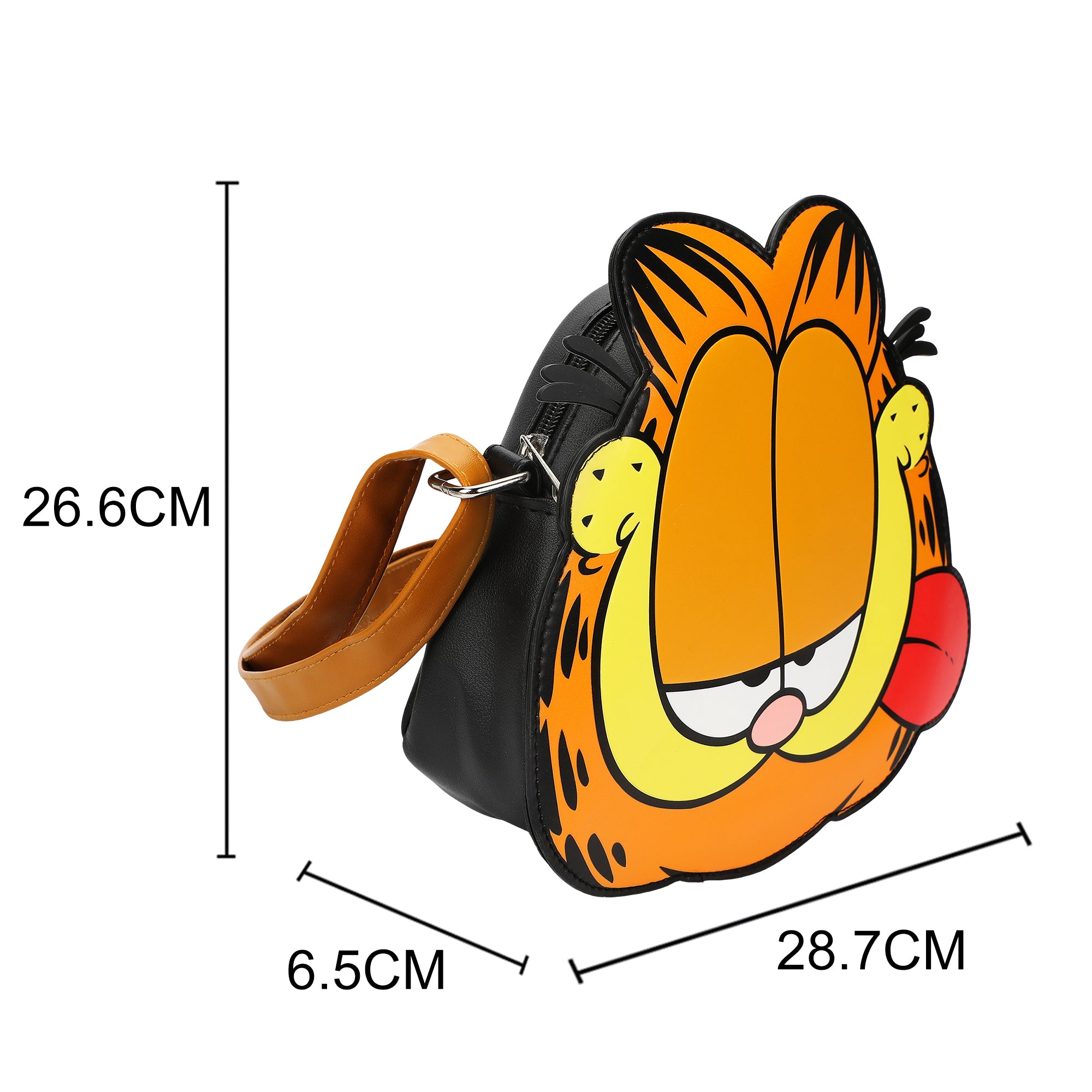 Garfield Sticking Tongue Out Orange 10" Novelty Crossbody Bag