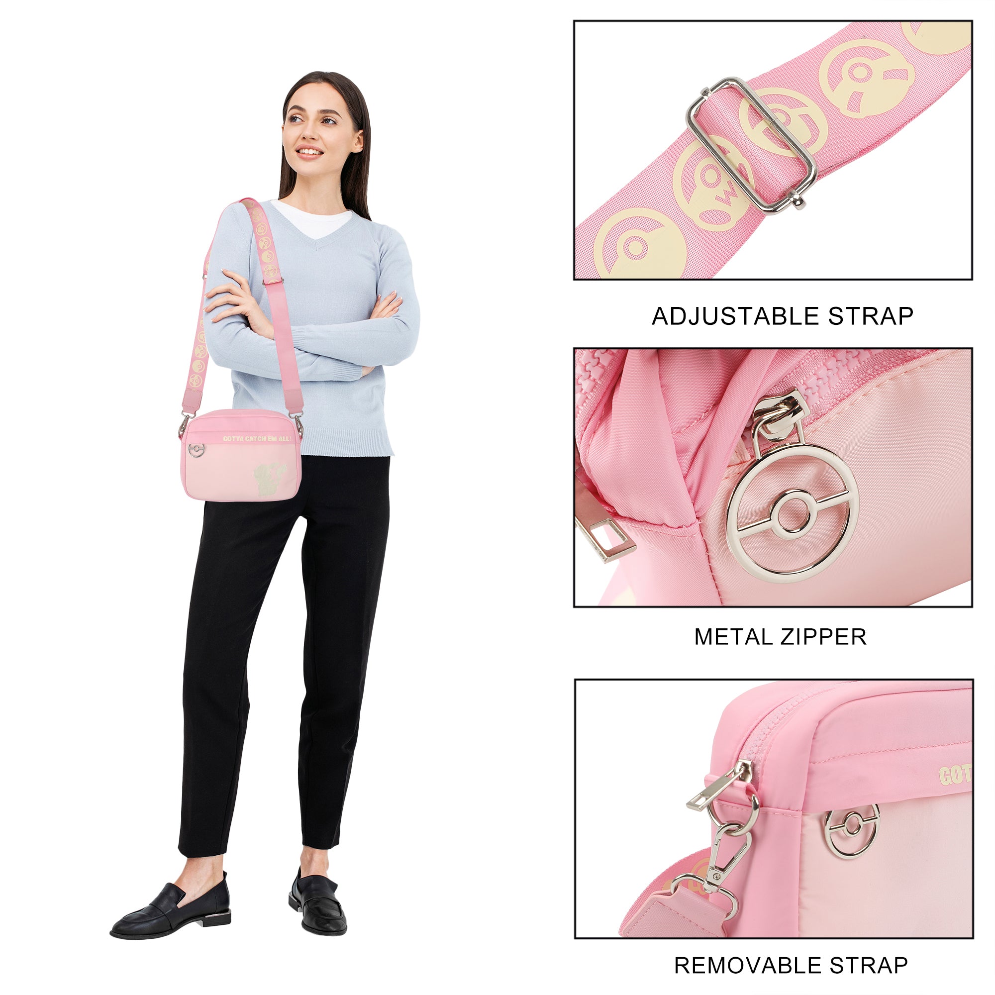 Pokémon Pikachu Pink Pink 7" Crossbody Bag