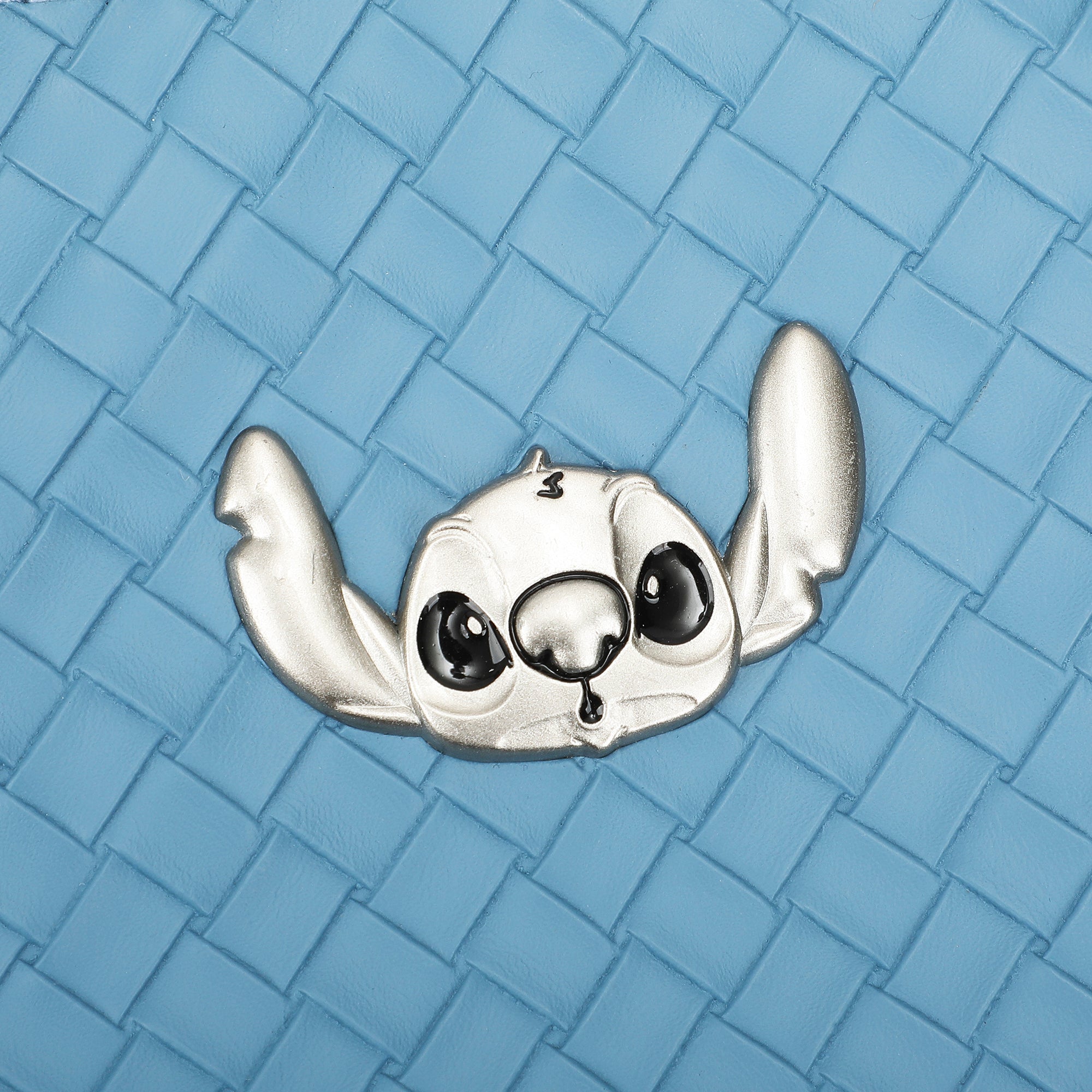 Disney Stitch Face Metal Badge Blue 16" Handbag