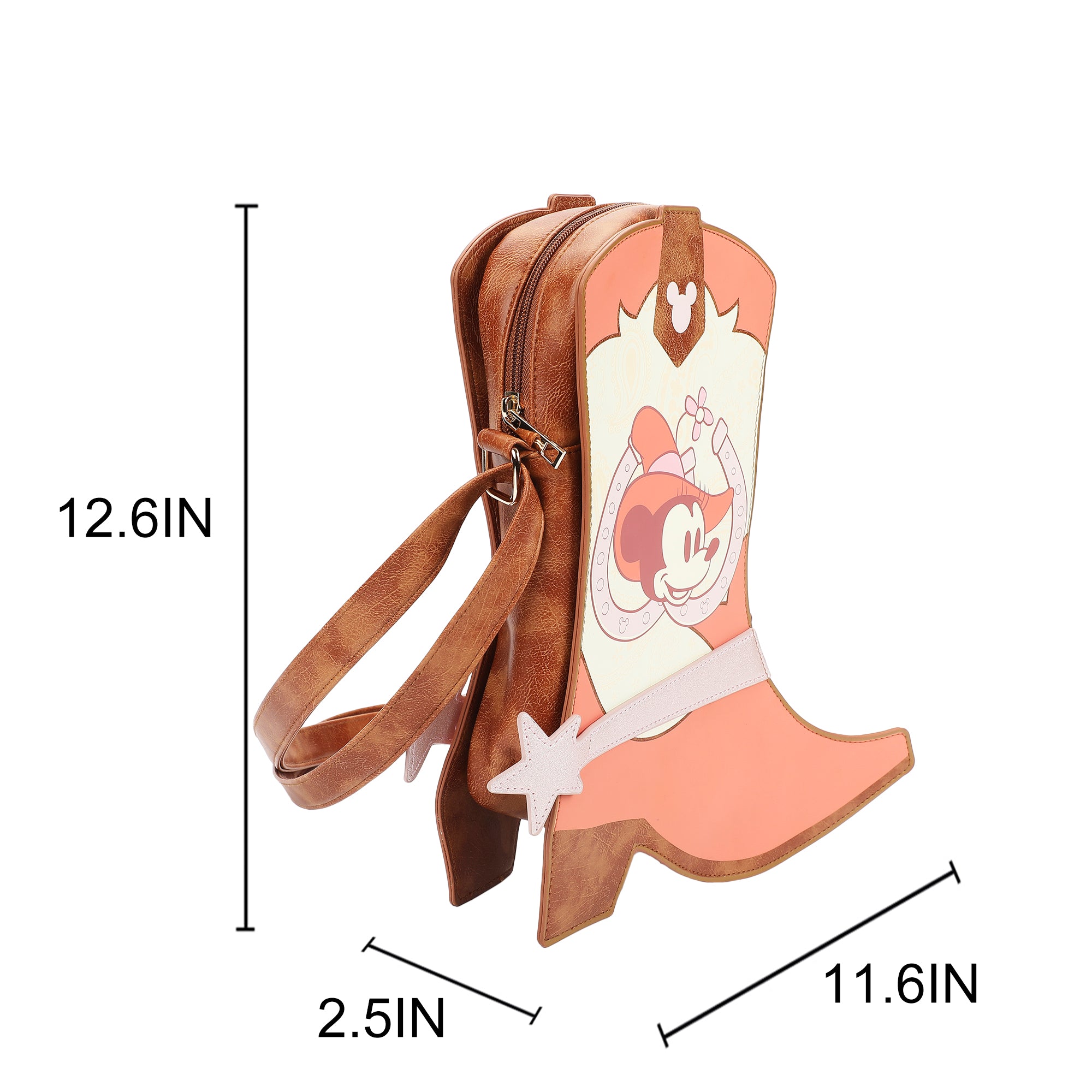 Minnie Mouse Classic Giddyup Cowgirl Boot 11.6" Crossbody Bag