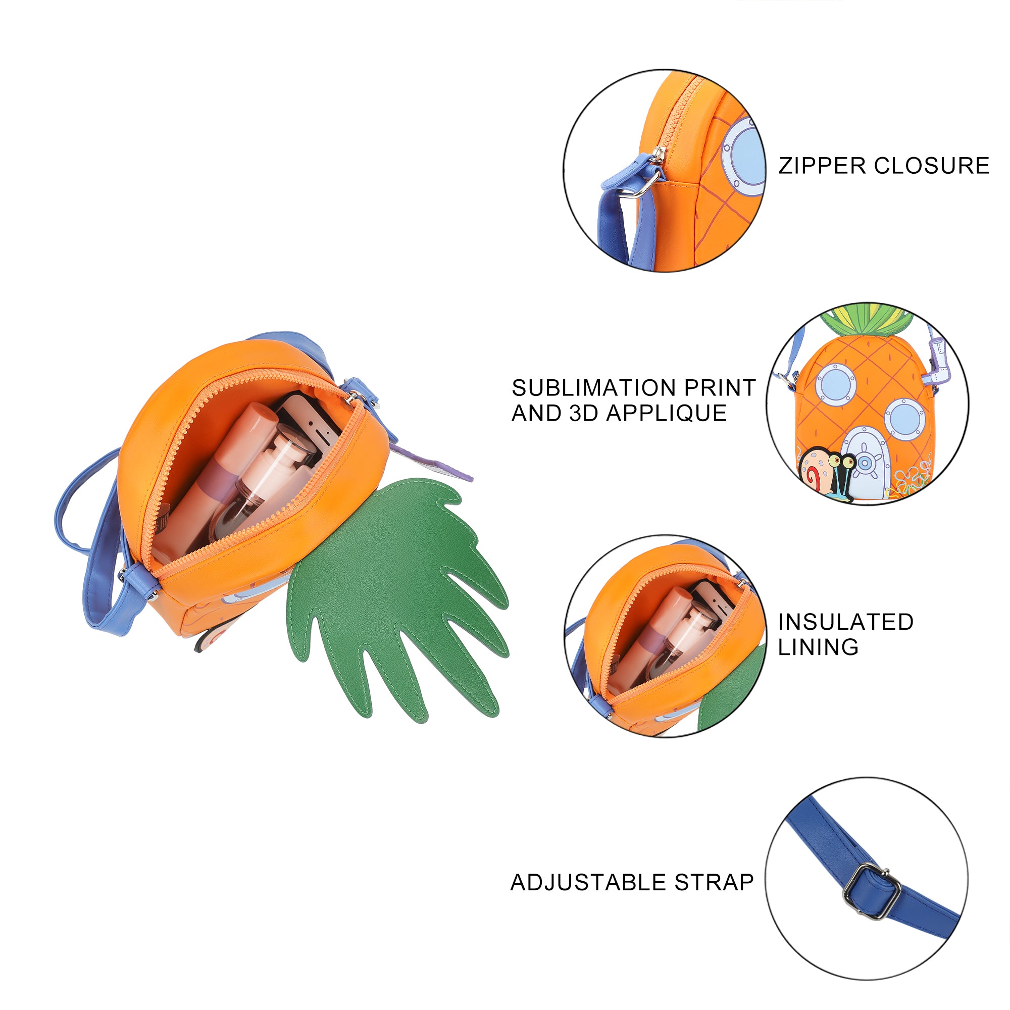 Spongebob Squarepants Pineapple House 7" Crossbody Bag