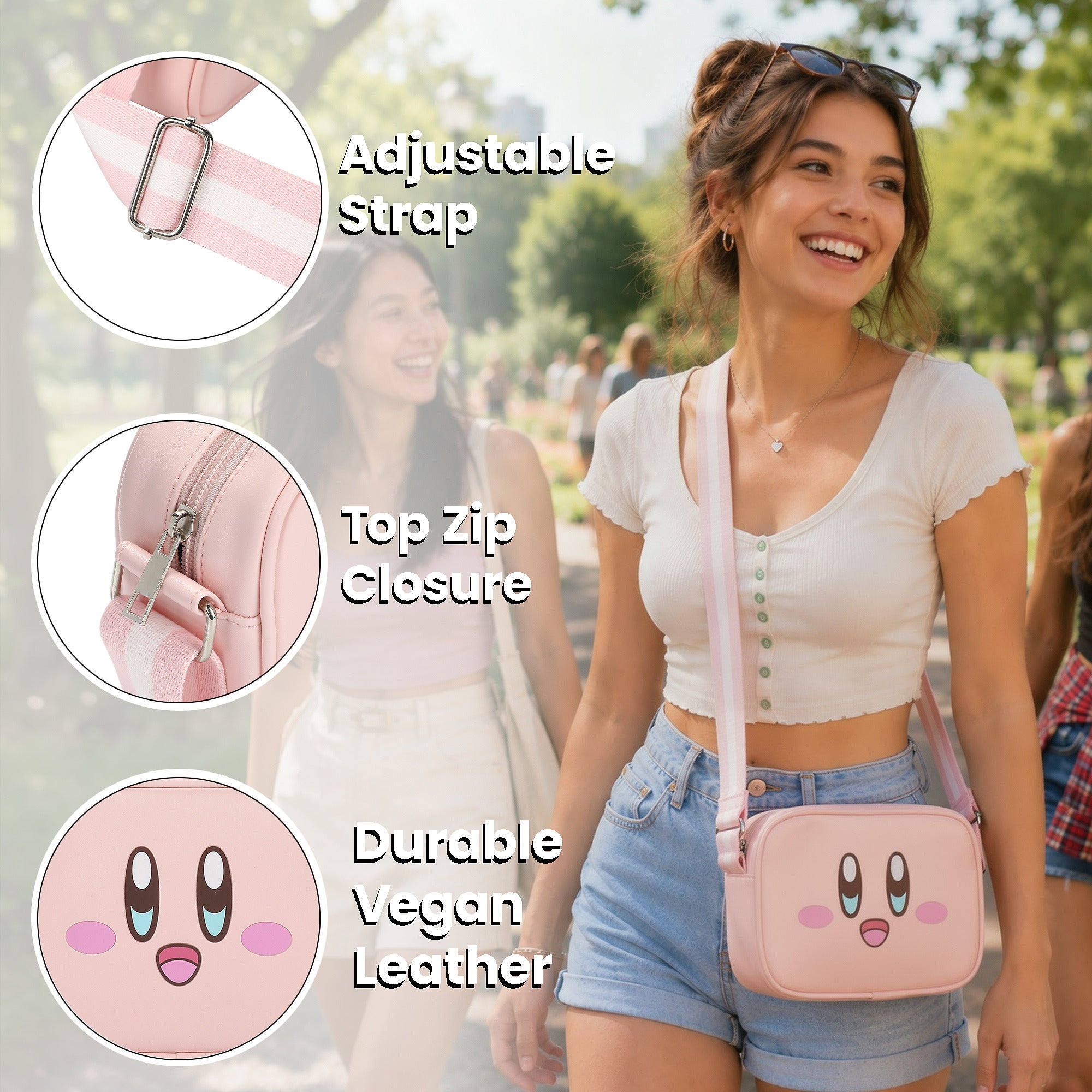 Kirby Big Face Pink 5.25" Handbag for Fans and Collectors