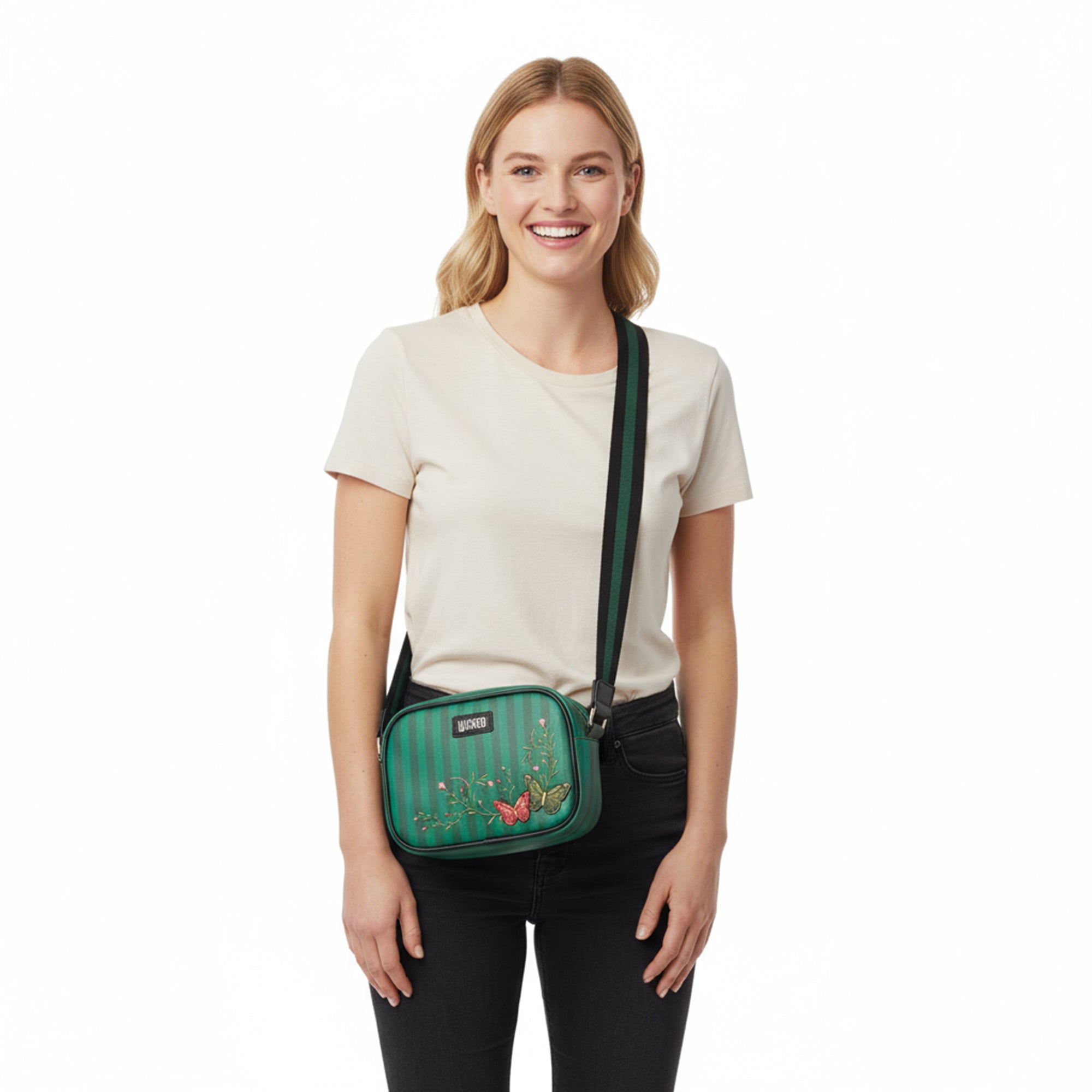 Universal Wicked: Part One Crossbody Bag with Emerald Detailing and Adjustable Strap