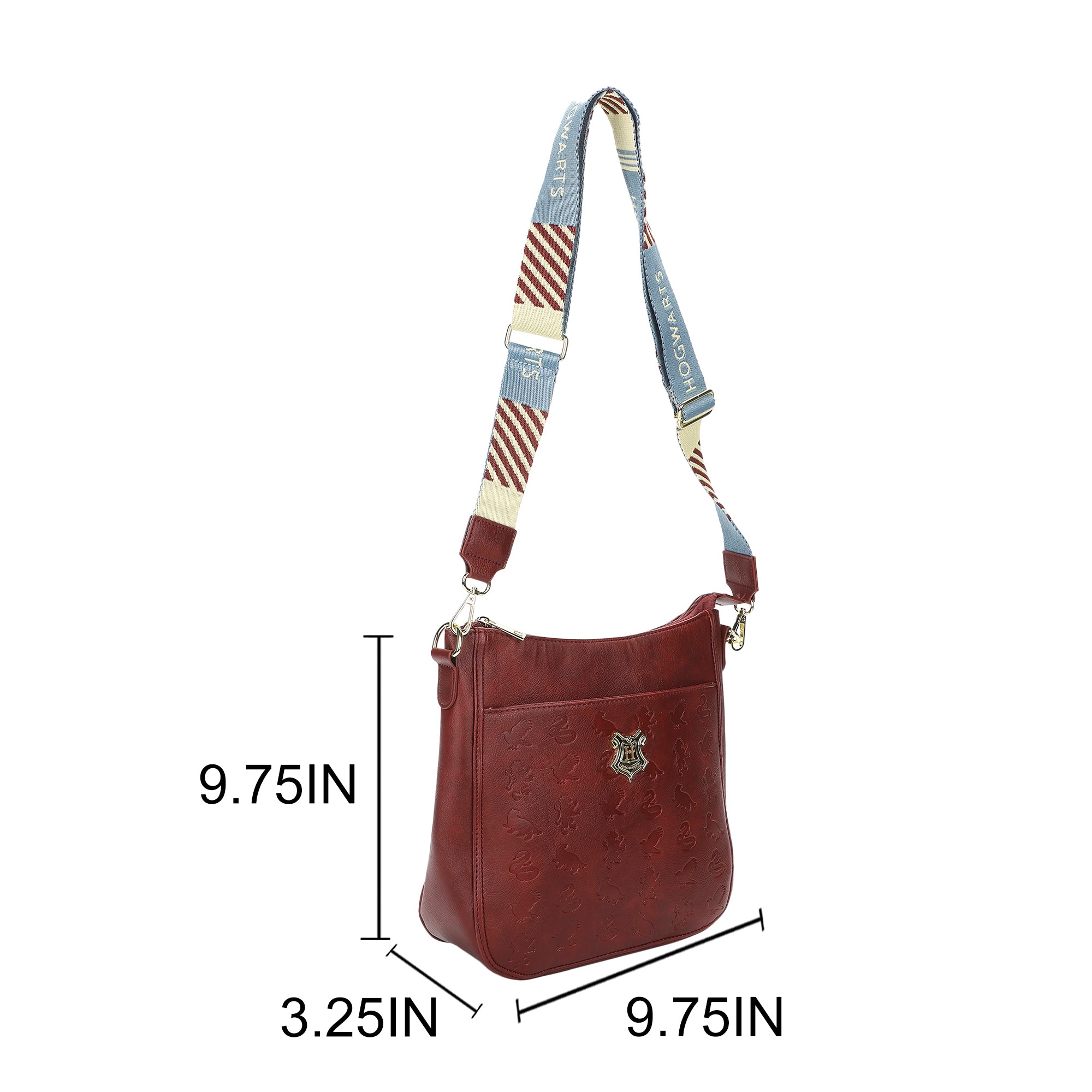 Harry Potter Hogwarts Crest 9.75" Women's Maroon Crossbody Bag