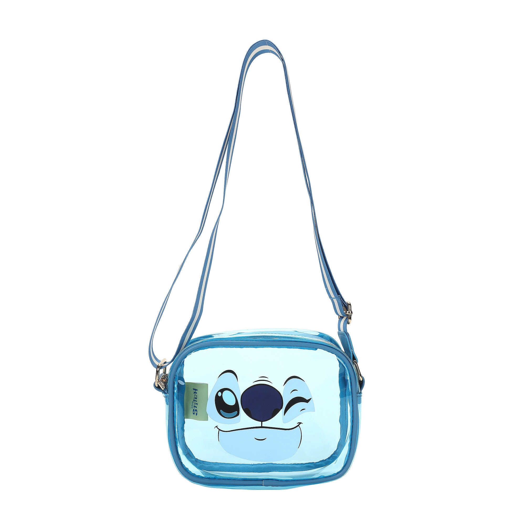 Lilo & Stitch Blue 5.25" Handbag with Clear PVC Woven Crossbody Strap