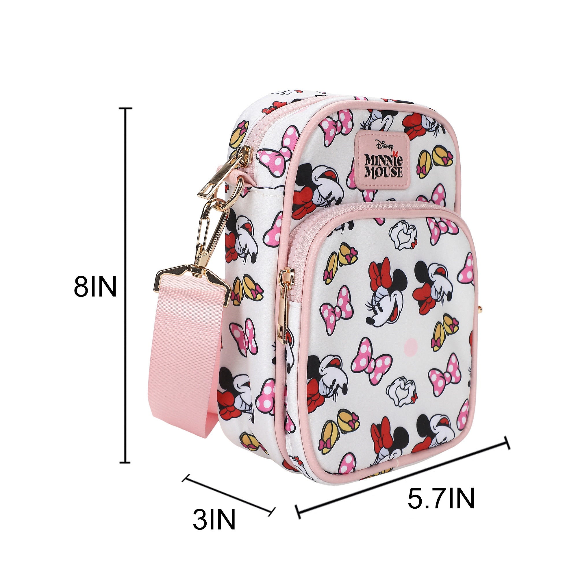Minnie Mouse Classic Messenger 8" Handbag with Front Pocket