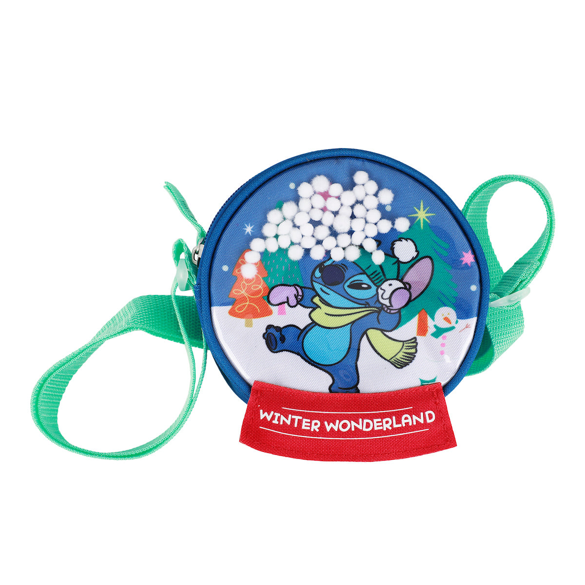 Disney's Stitch Snowglobe Winter Wonderland 5.5" Crossbody Bag
