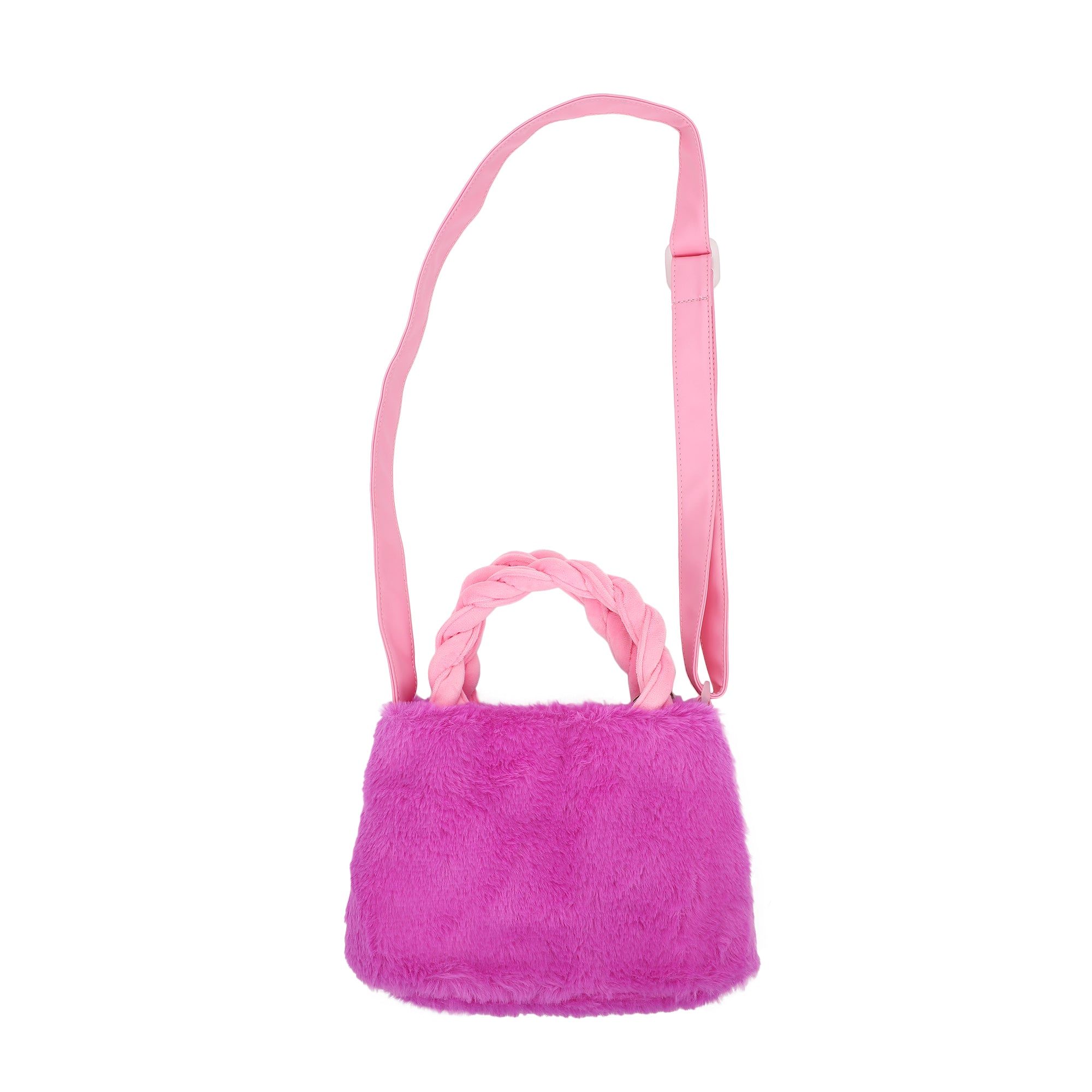 Disney Minnie Mouse Character Applique Purple 6.3" Mini Faux Fur Tote