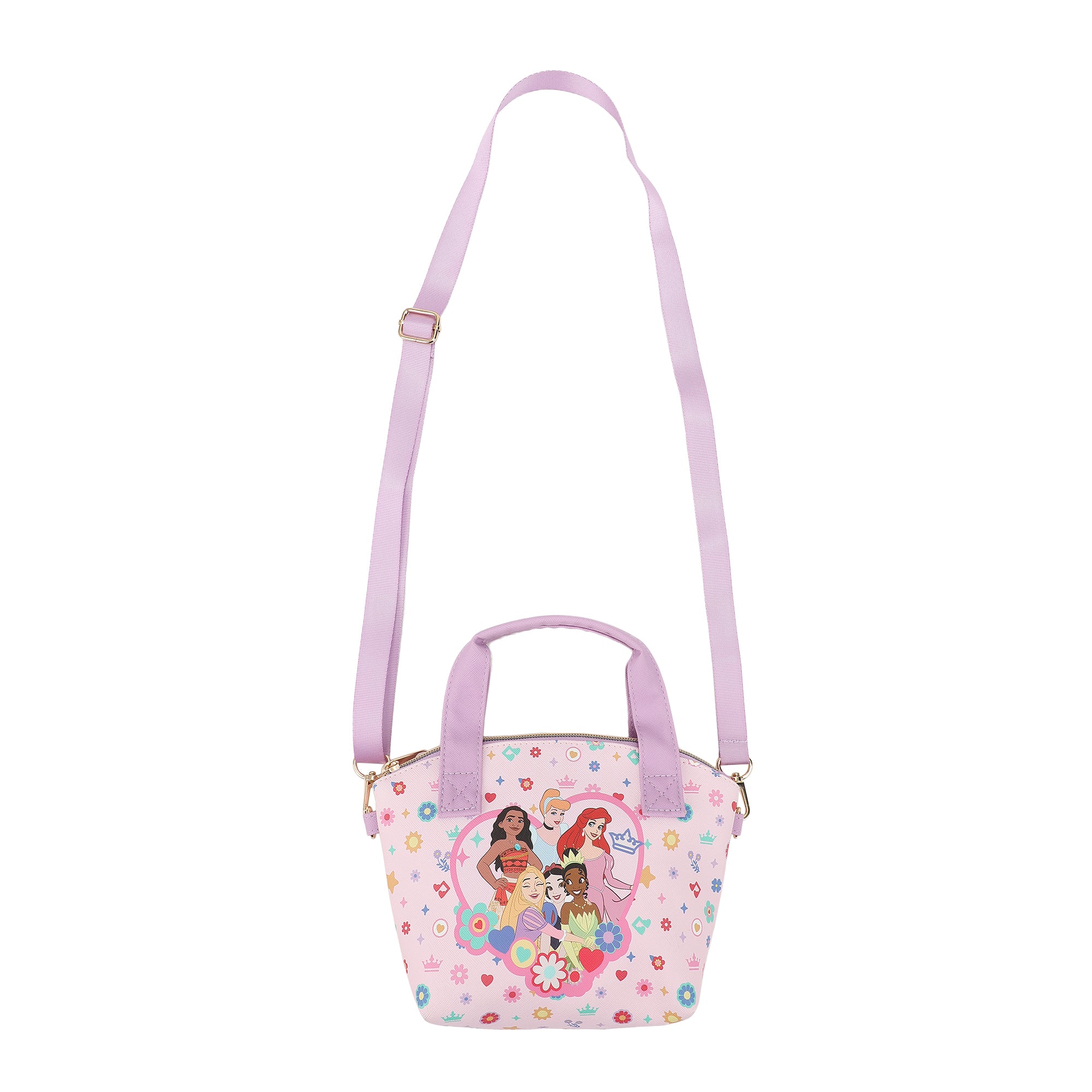 Disney Princess Character Heart Pink 9.25" Mini PU Handbag