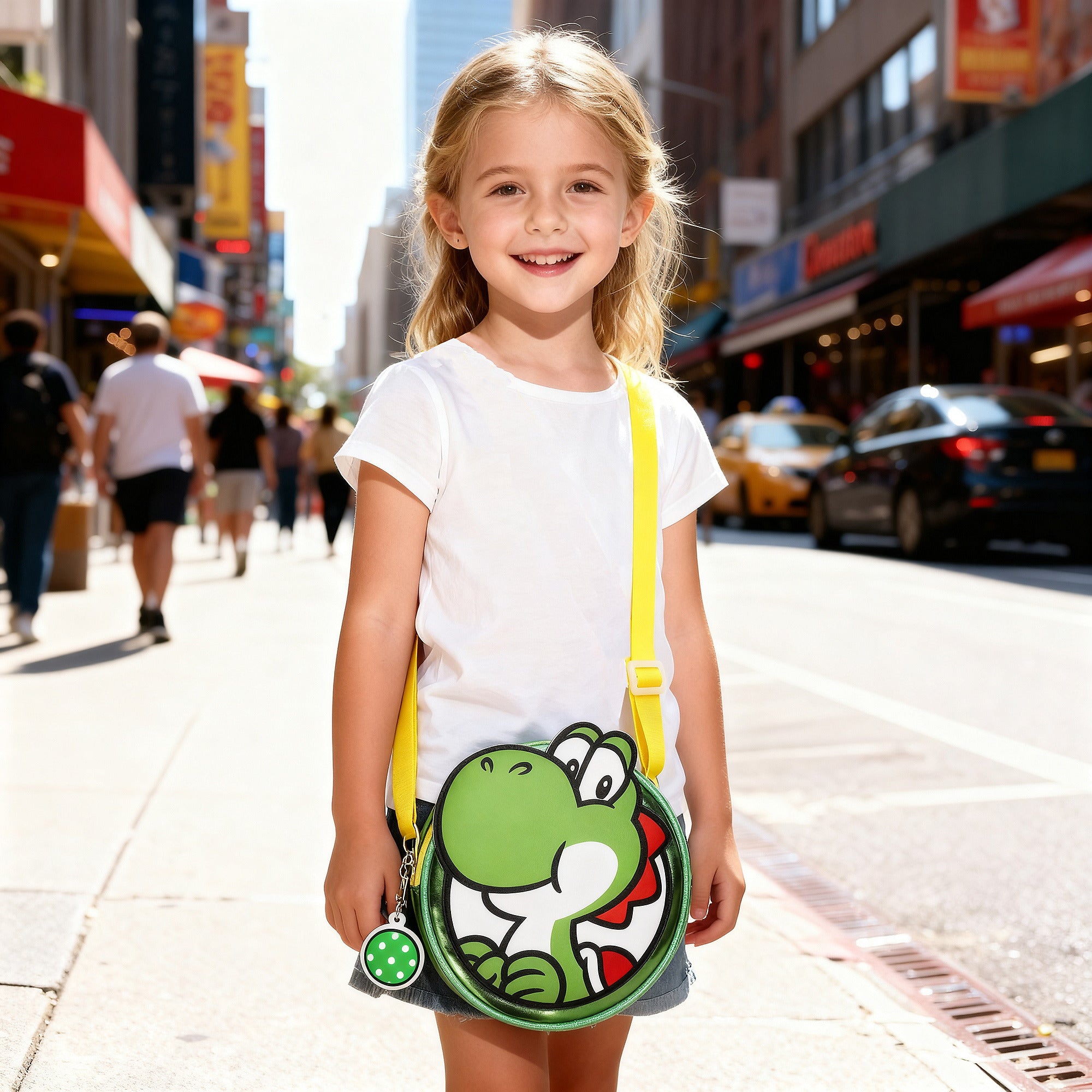 Super Mario Bros Metallic Green Mini Crossbody Handbag for Kids