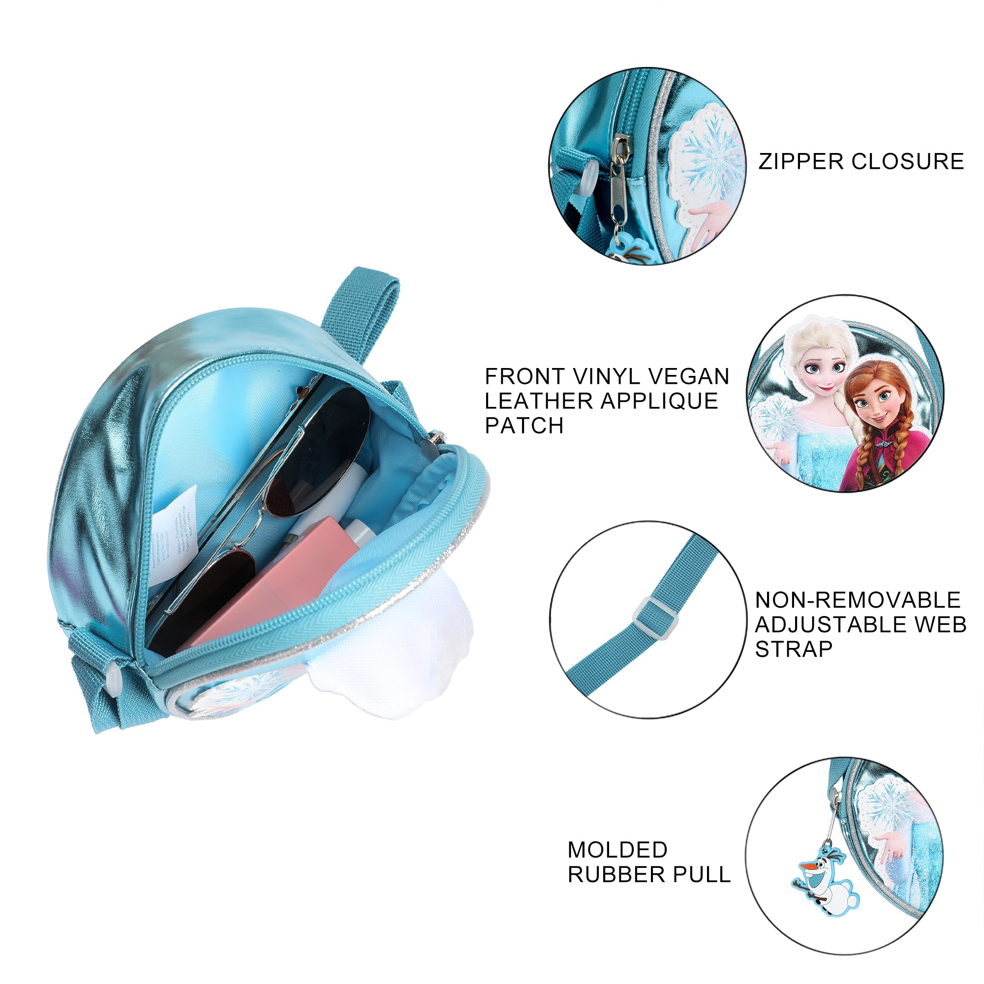 Disney Frozen Elsa & Anna Snowflake Blue 5.5" Mini Pu Handbag