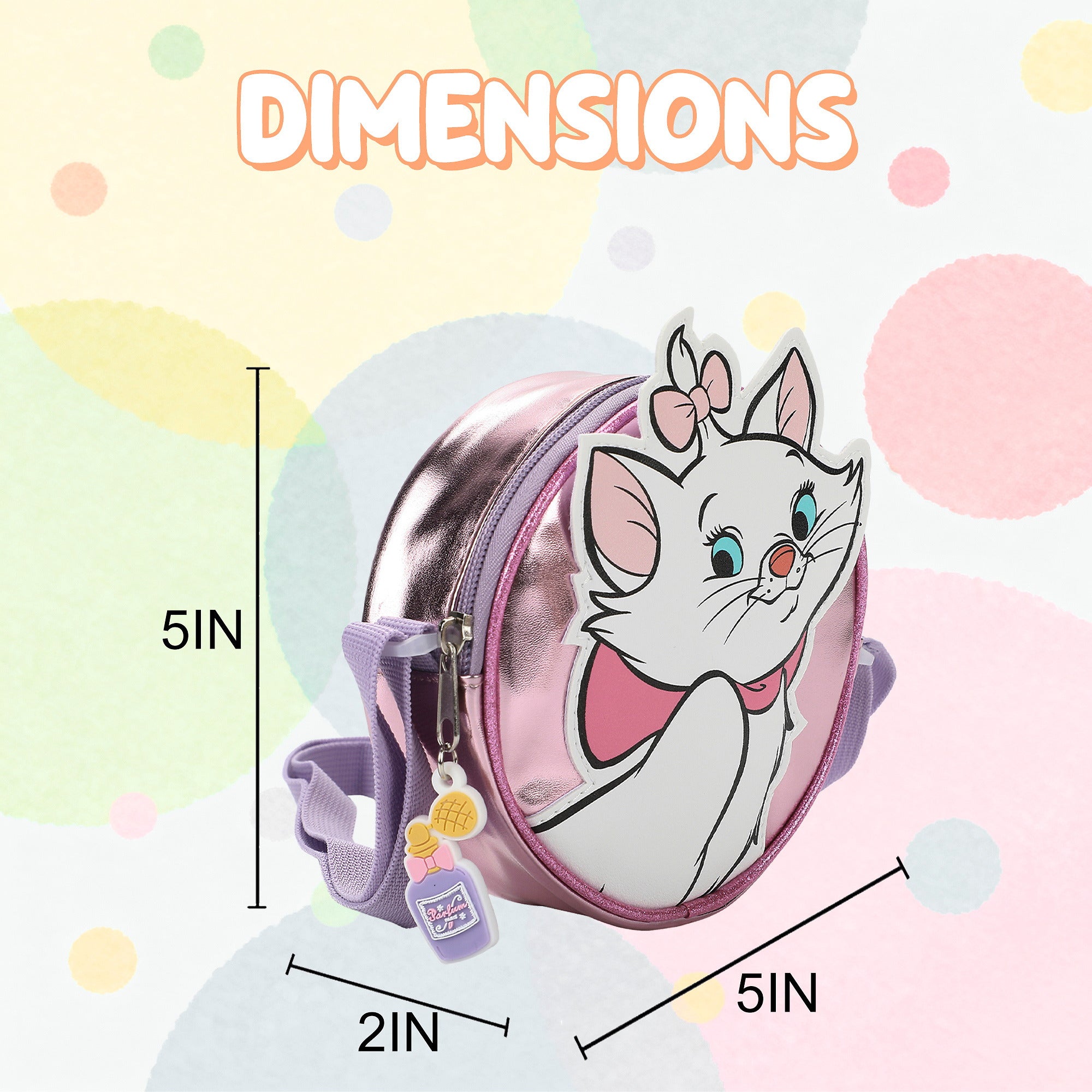Aristocats Round Crossbody Handbag for Girls
