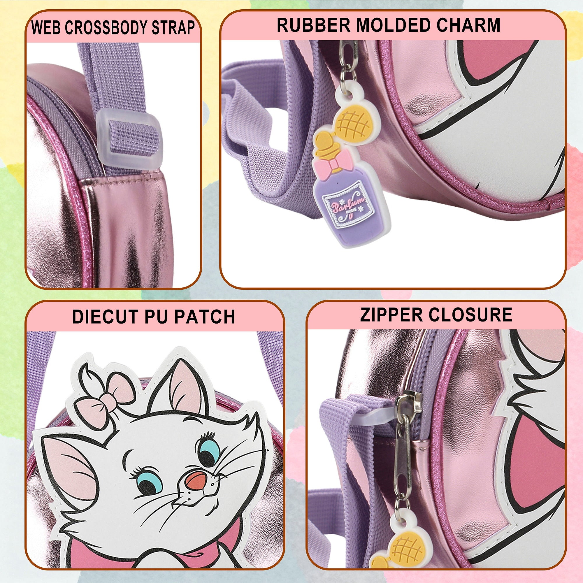Aristocats Round Crossbody Handbag for Girls