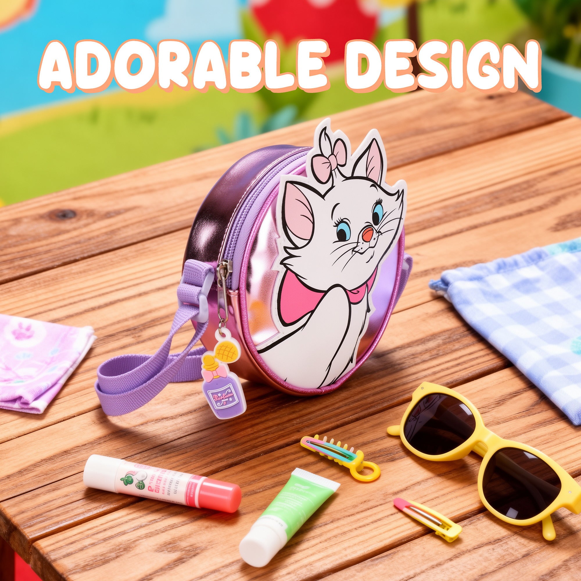 Aristocats Round Crossbody Handbag for Girls