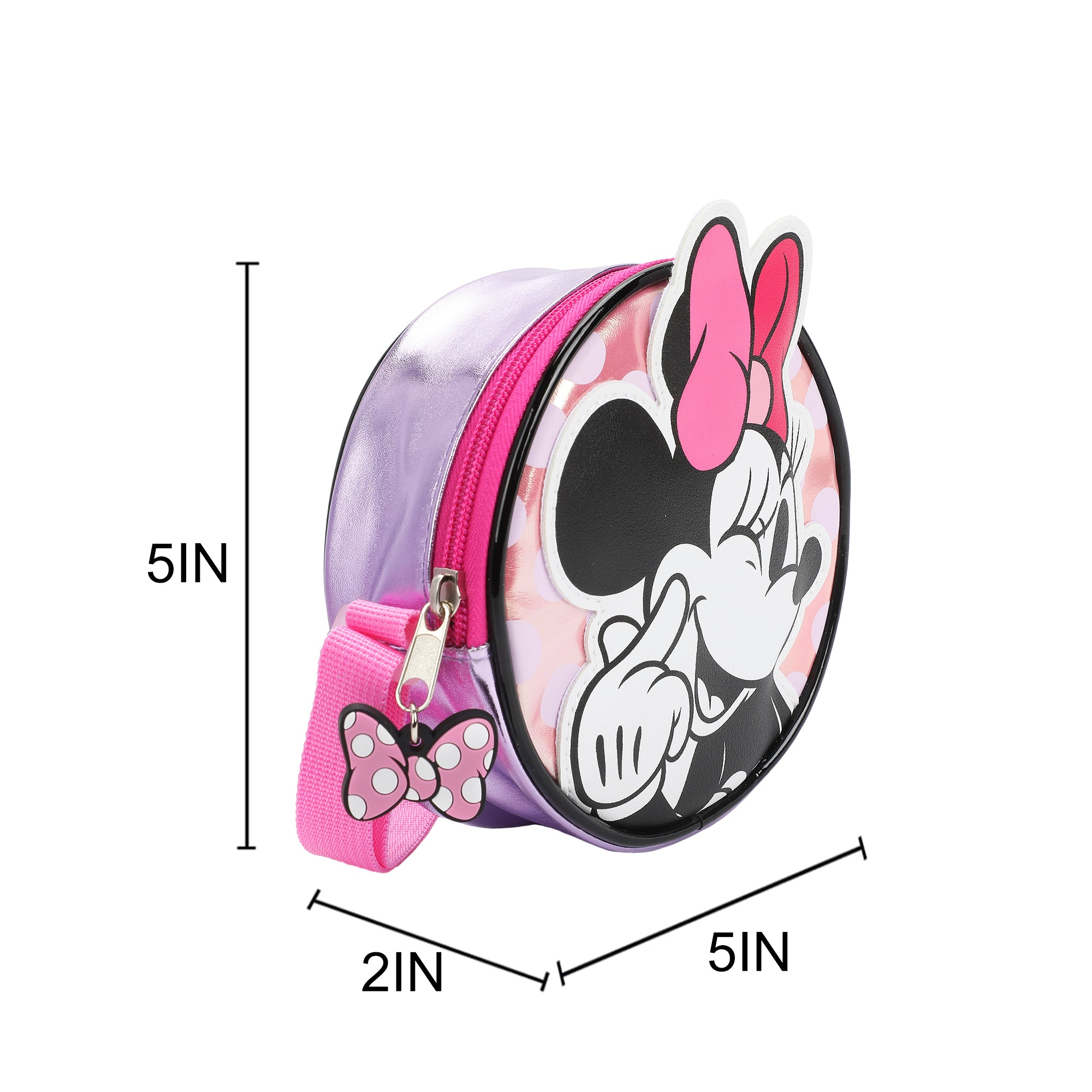Disney Minnie Mouse Winking Pink 5.5" Mini Pu Handbag