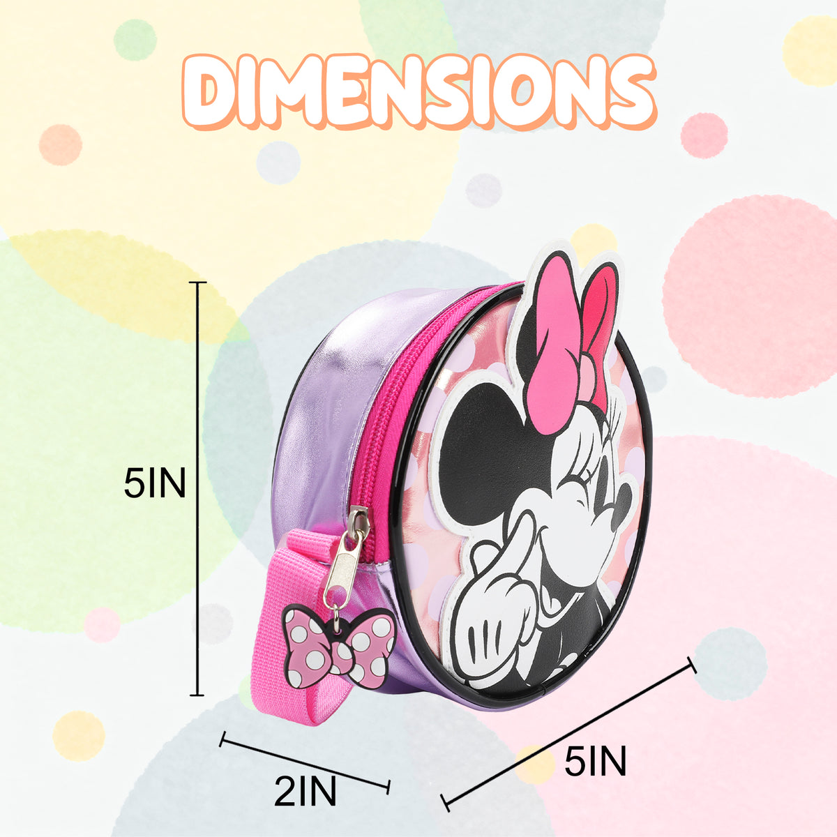 Disney Minnie Mouse Winking Pink 5.5" Mini Pu Handbag