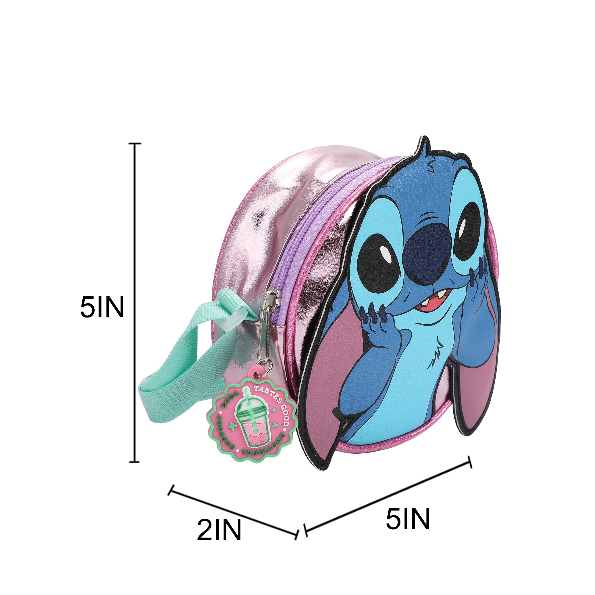 Disney Stitch Playful Pose Blue 5.5" Mini PU Handbag