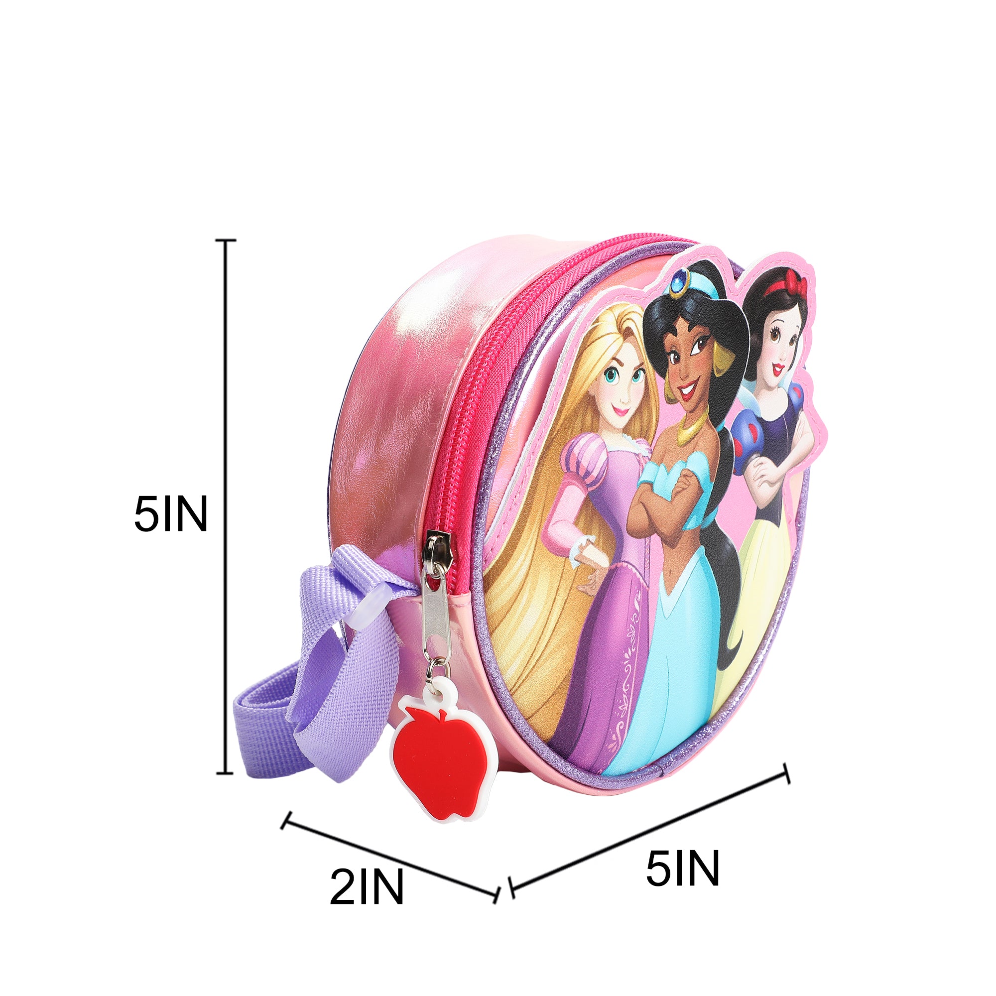 Disney Princess Character Patch Pink 5.5" Mini PU Handbag