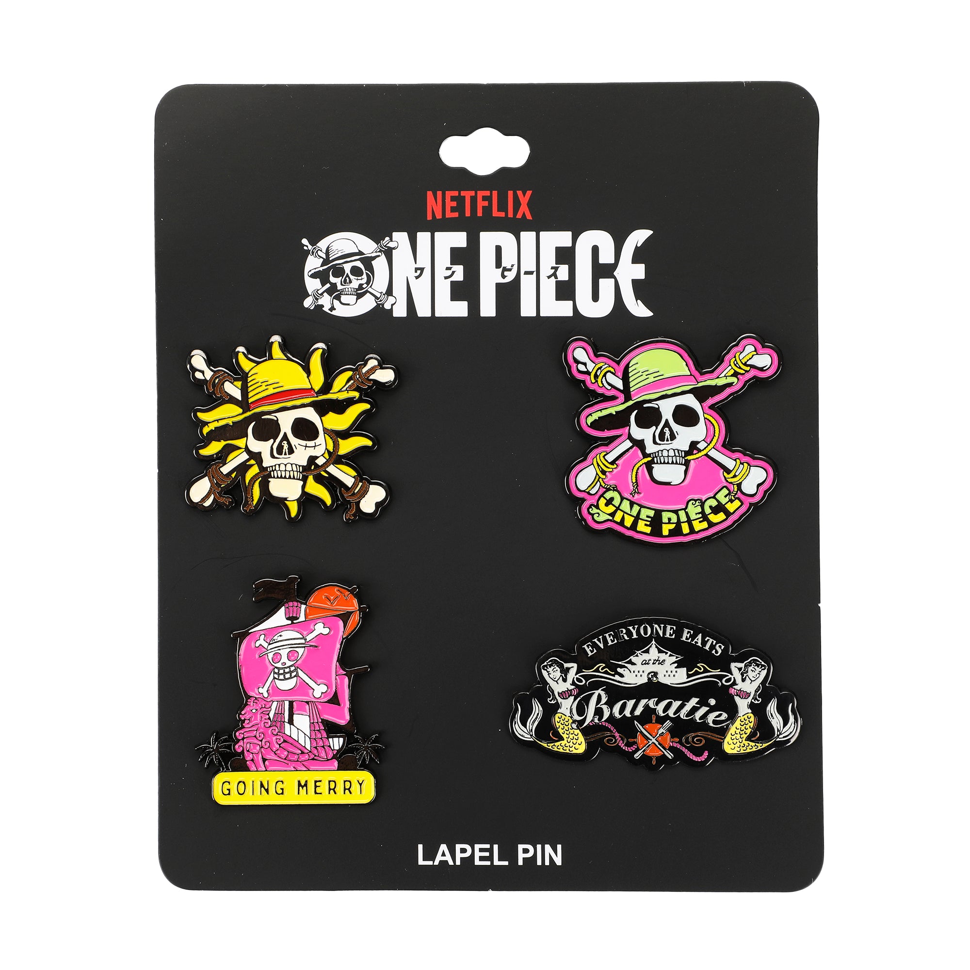 One Piece Live Action Straw hat Pirates 4-Piece Lapel Pin Set