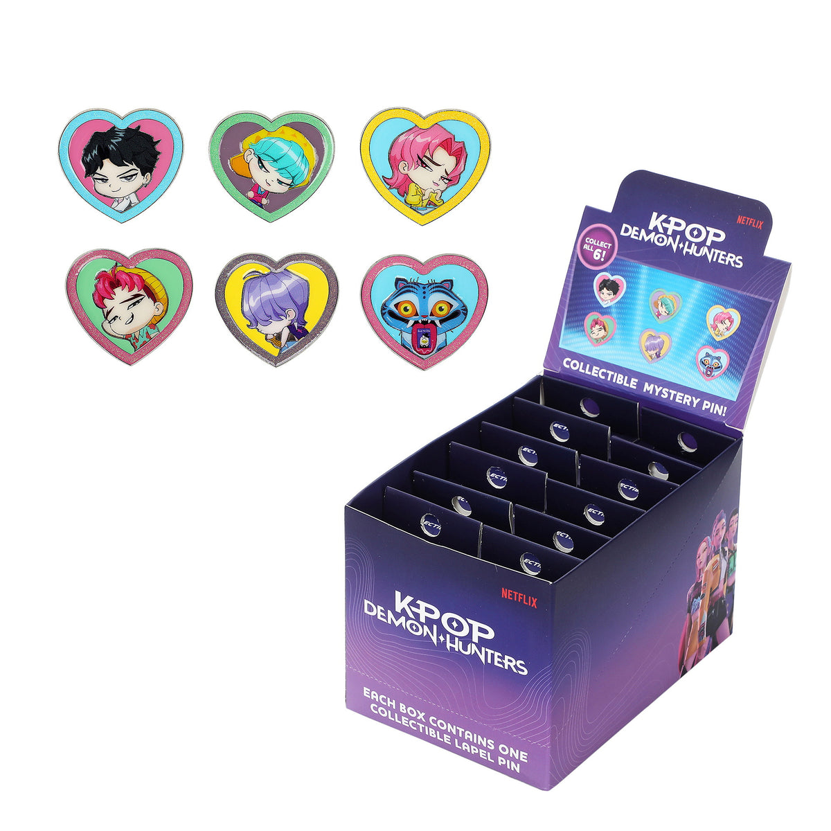 KPop Demon Hunters Saja Love Heart Pin with Glitter