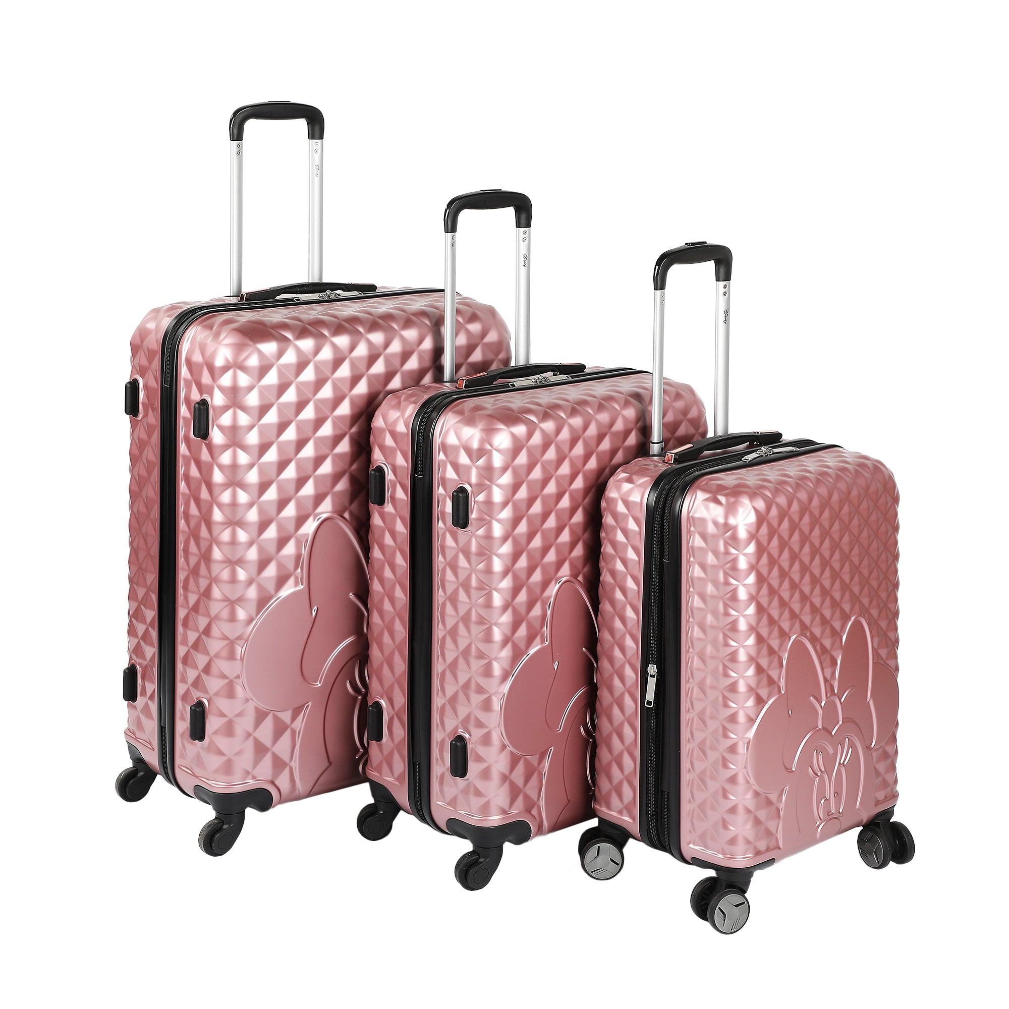 Minnie Mouse Classic Peek-a-Boo Minnie 3-Piece Rolling Luggage Set