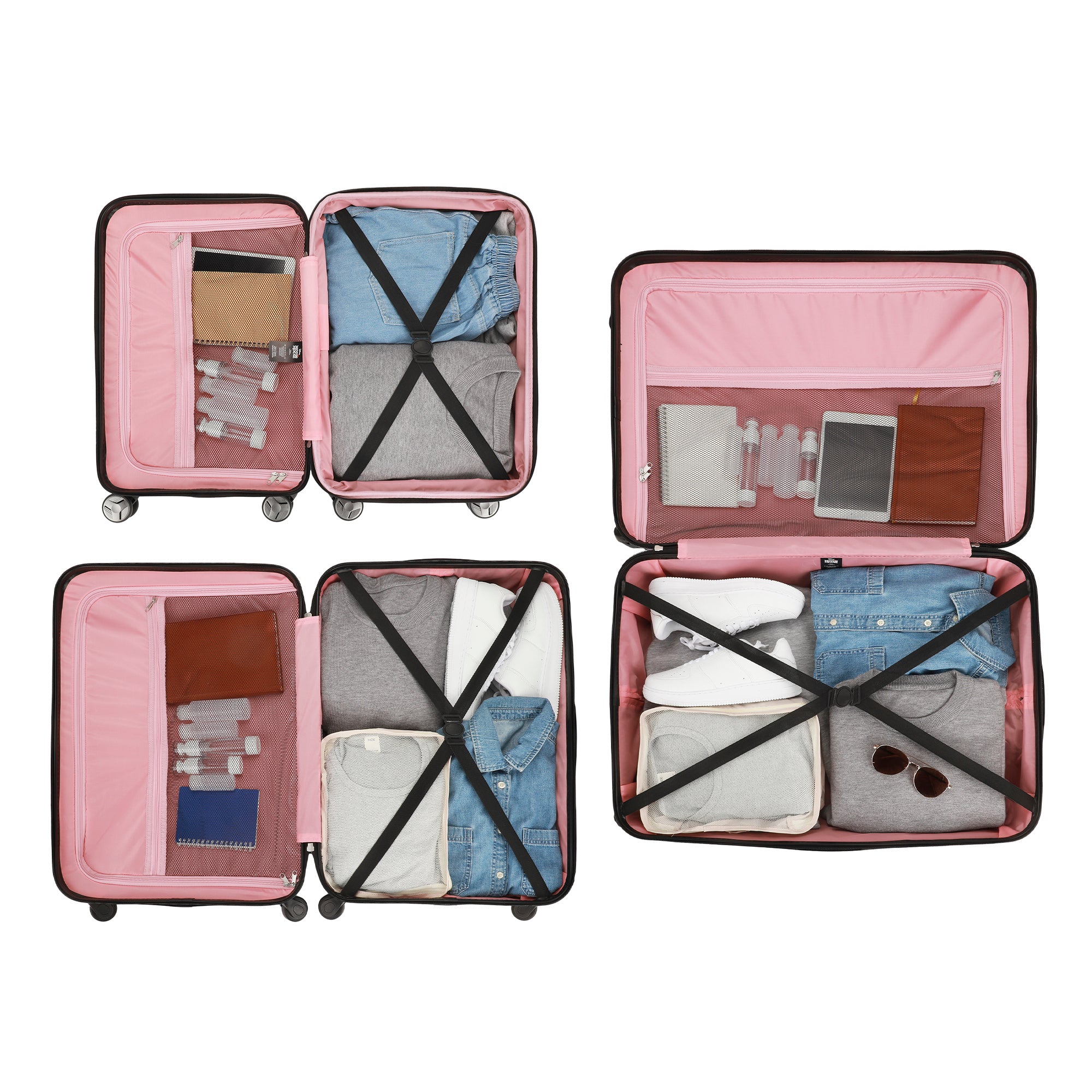 Minnie Mouse Classic Peek-a-Boo Minnie 3-Piece Rolling Luggage Set