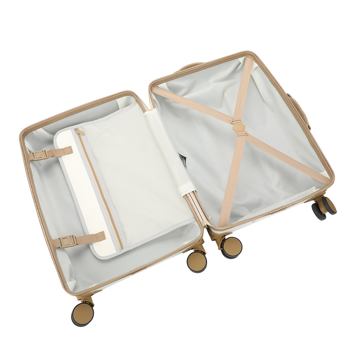 Viggio Vintage-Inspired White 2-Pack Hardside Trunk & Train Case With Brown Accents