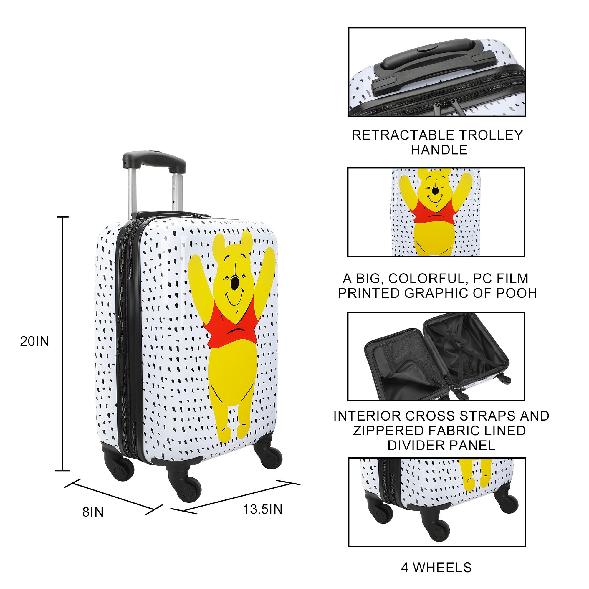 Disney Winnie the Pooh 20" Hard-Sided Carry-On Luggage