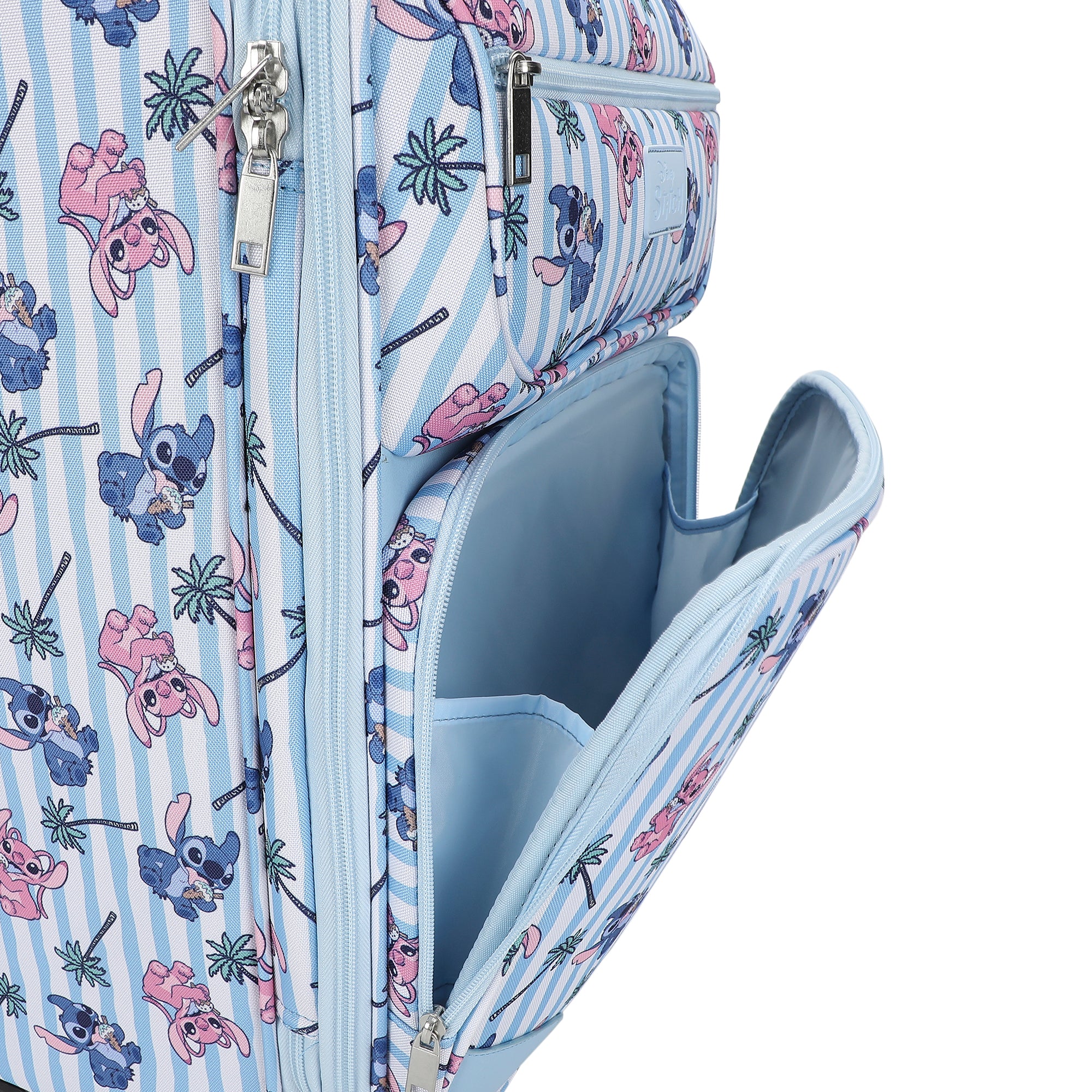 Disney Stitch & Angel Ice Cream Blue 20" Adult Softside Rolling Luggage