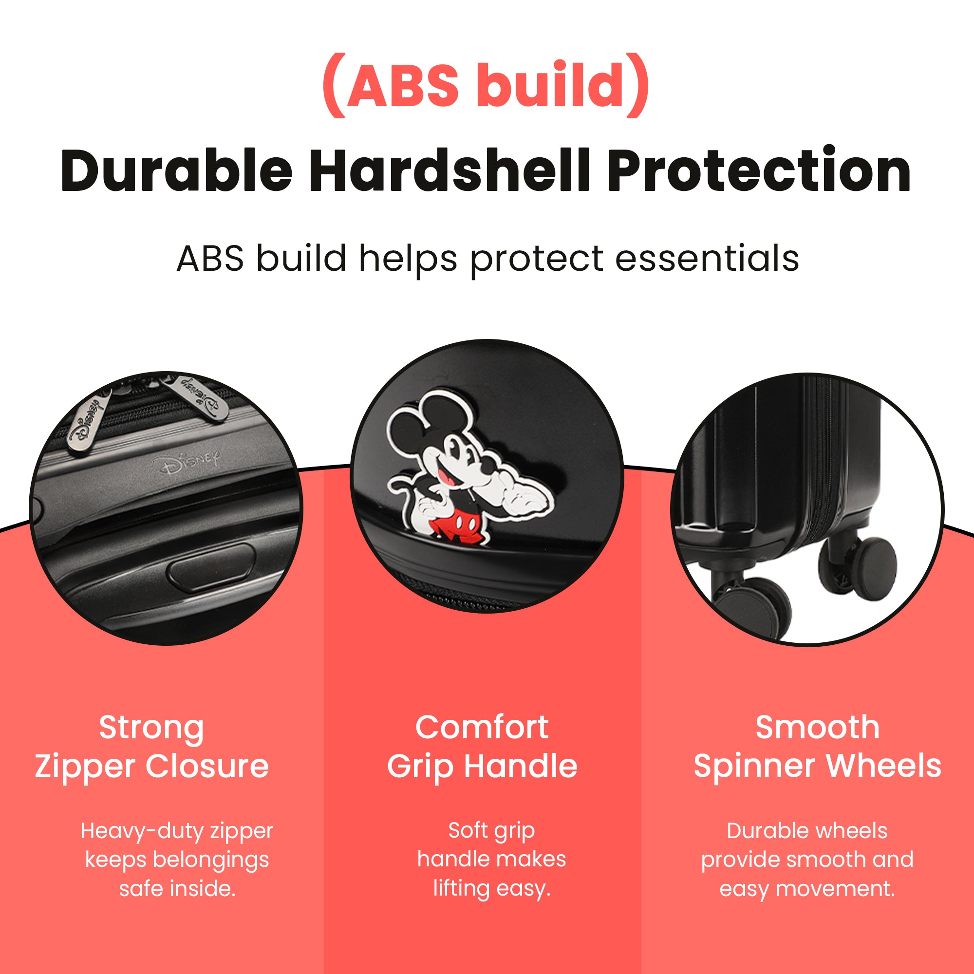 Disney Mickey Mouse Peeking Mickey 20" 4-Wheel Roling Luggage