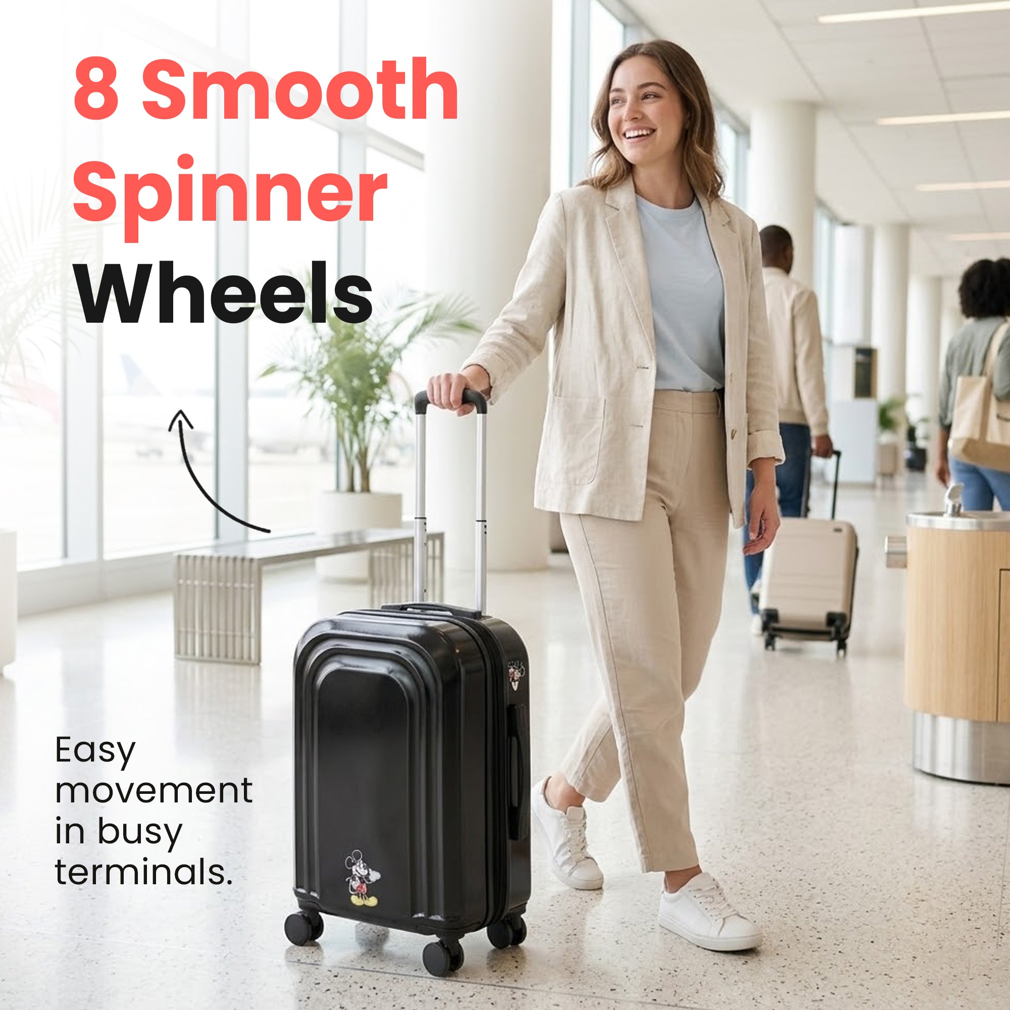 Disney Mickey Mouse Peeking Mickey 20" 4-Wheel Roling Luggage