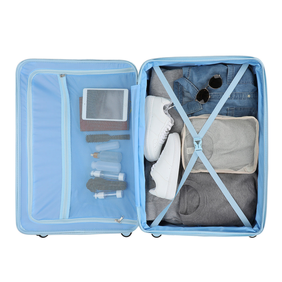 Disney Lilo & Stitch Face Blue Adult 24" Rolling Luggage