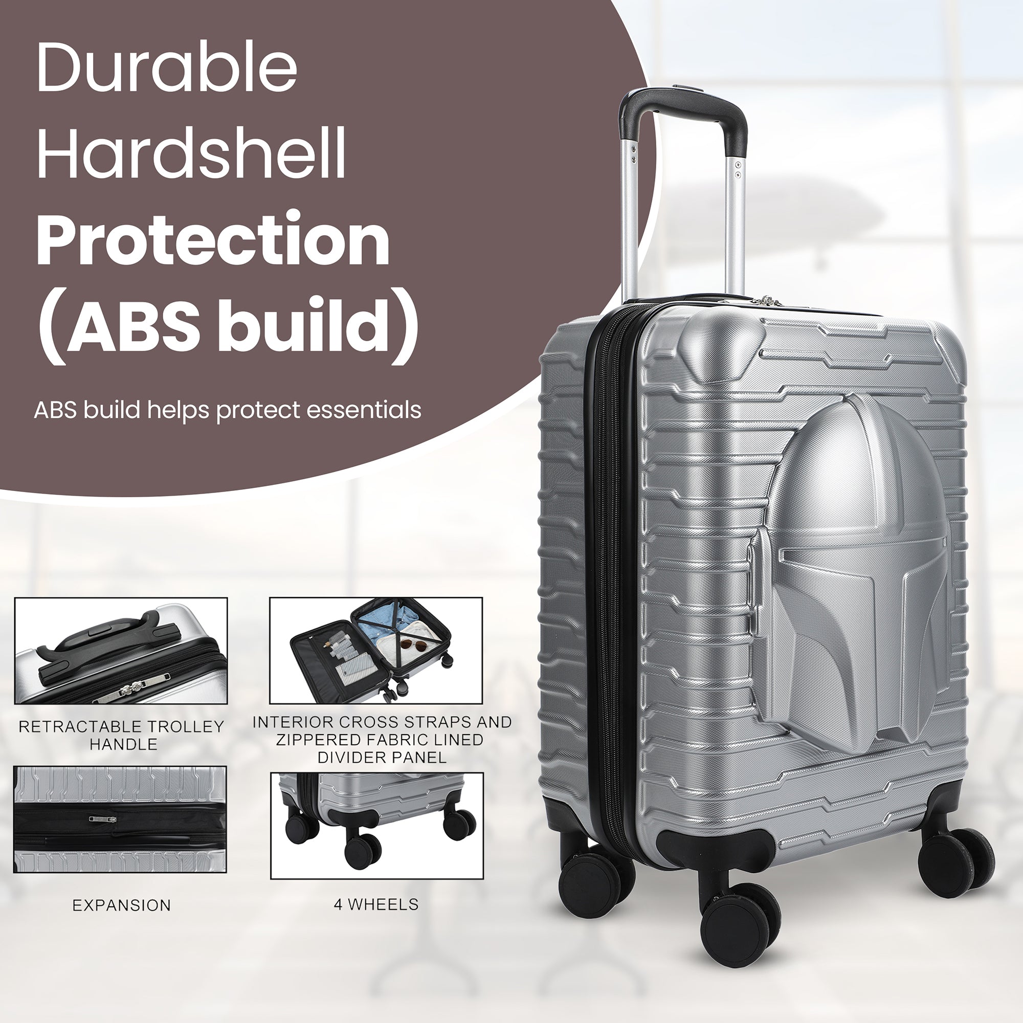 The Mandalorian Helmet Weatherproof 20" Rolling Luggage