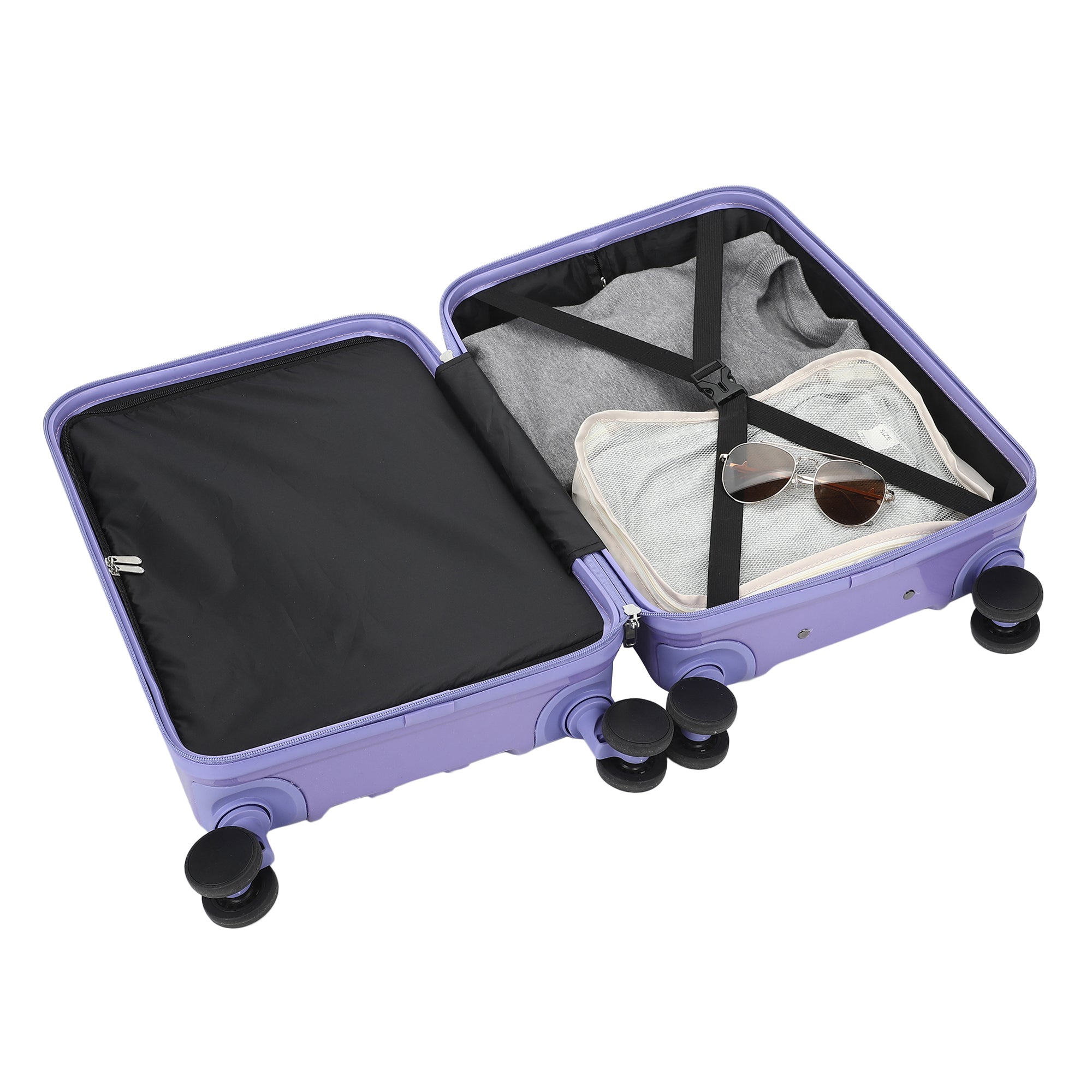 Kuromi Monochrome Character light weight 20" Rolling Luggage